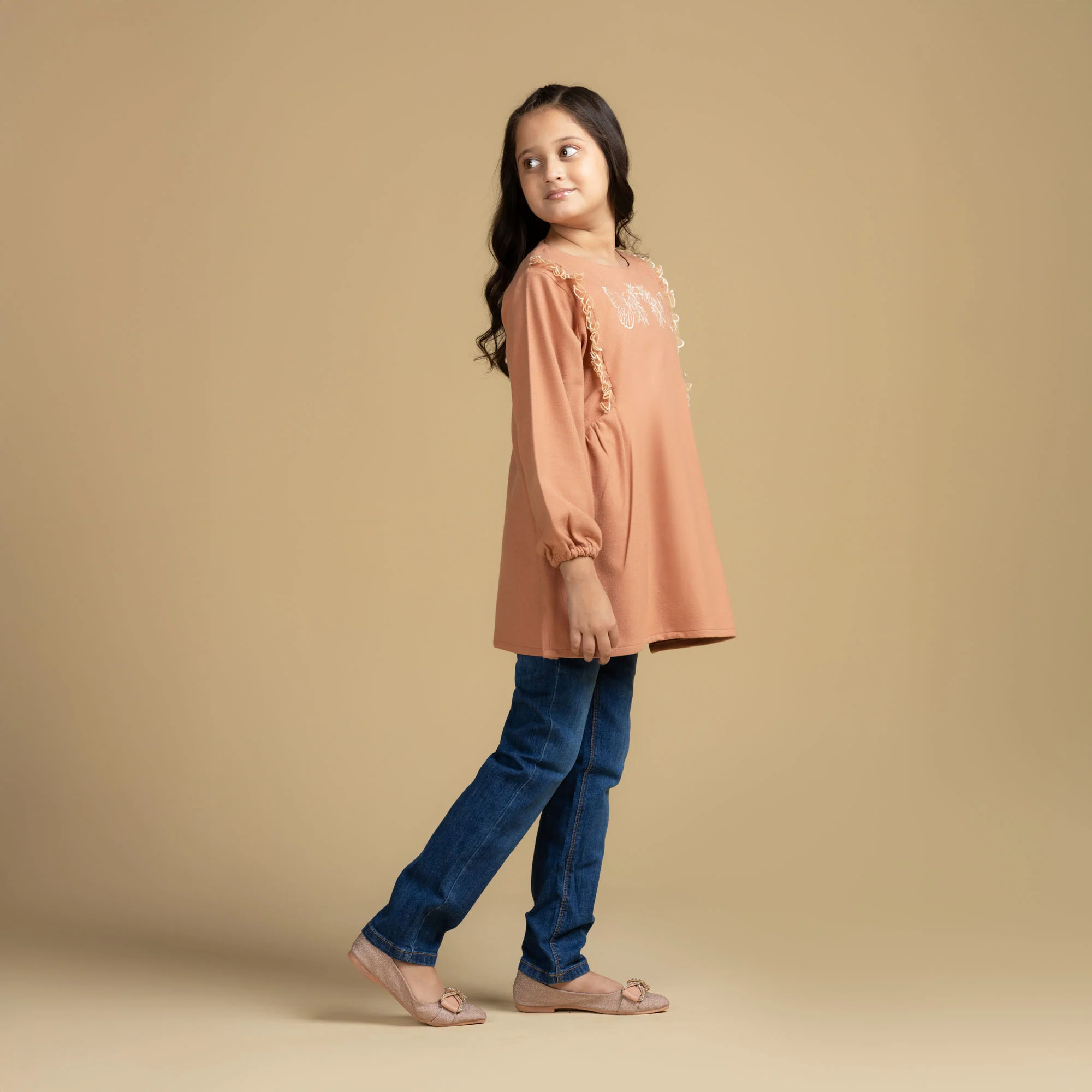 Coral Frill Embroidered Top - Image 2