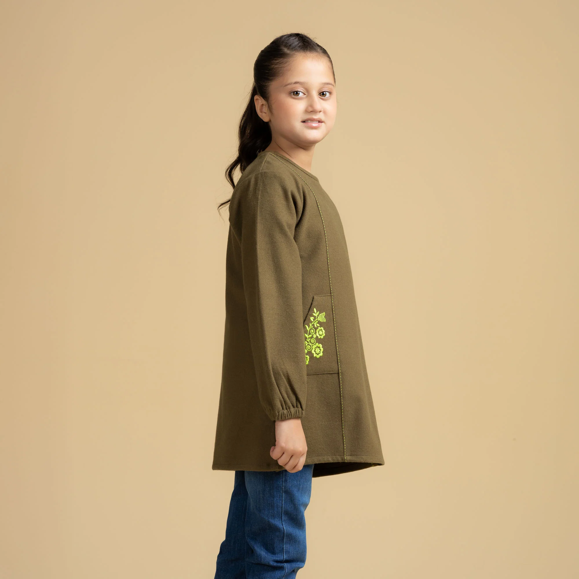 Flattering Olive Green Top - Image 2