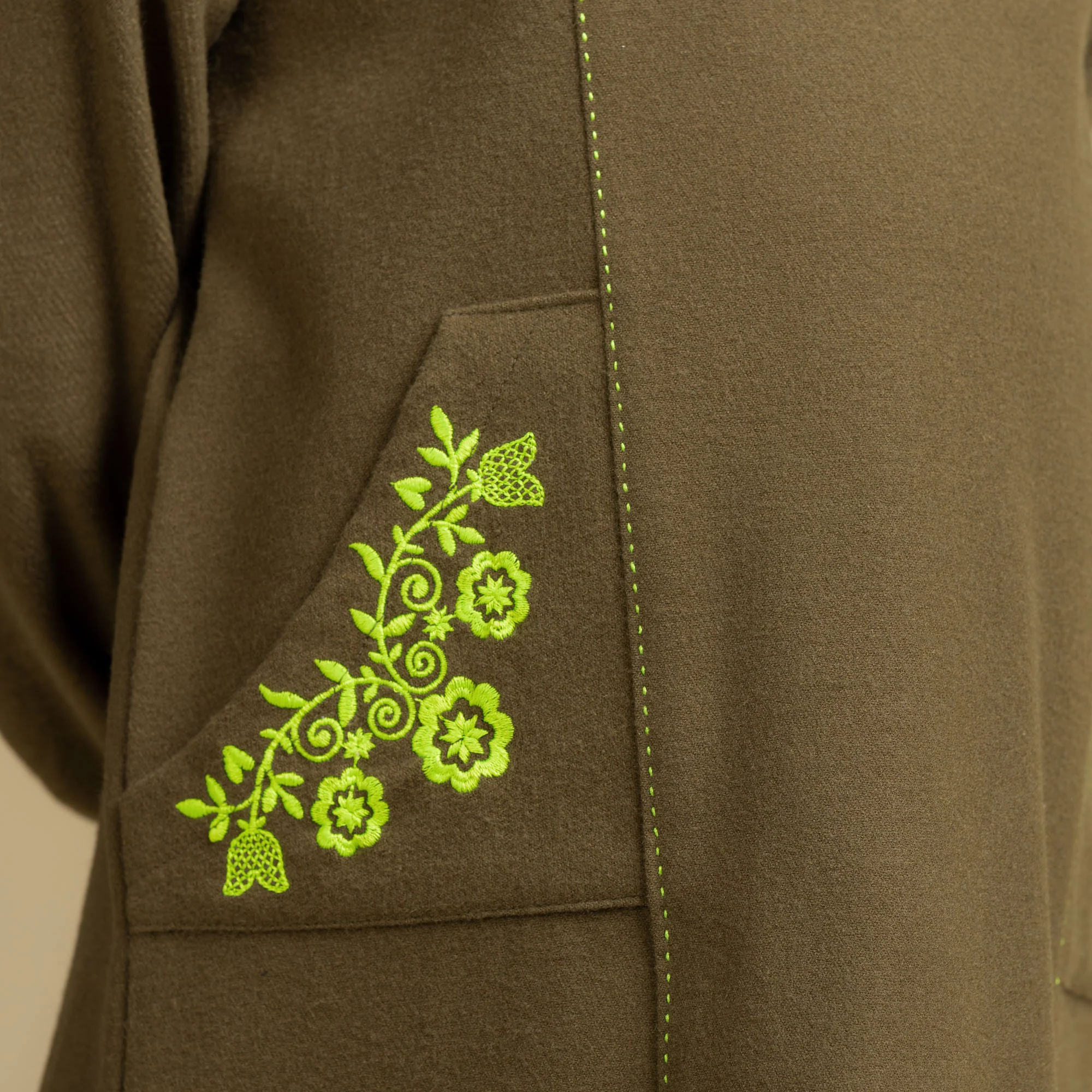 Flattering Olive Green Top - Image 4