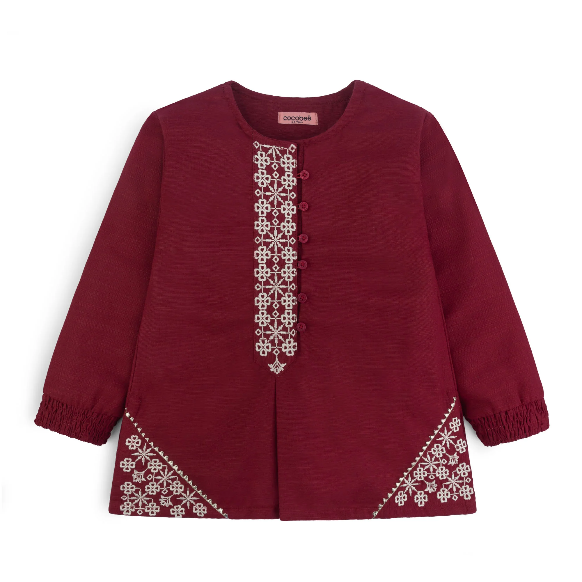 Smocked Maroon Top