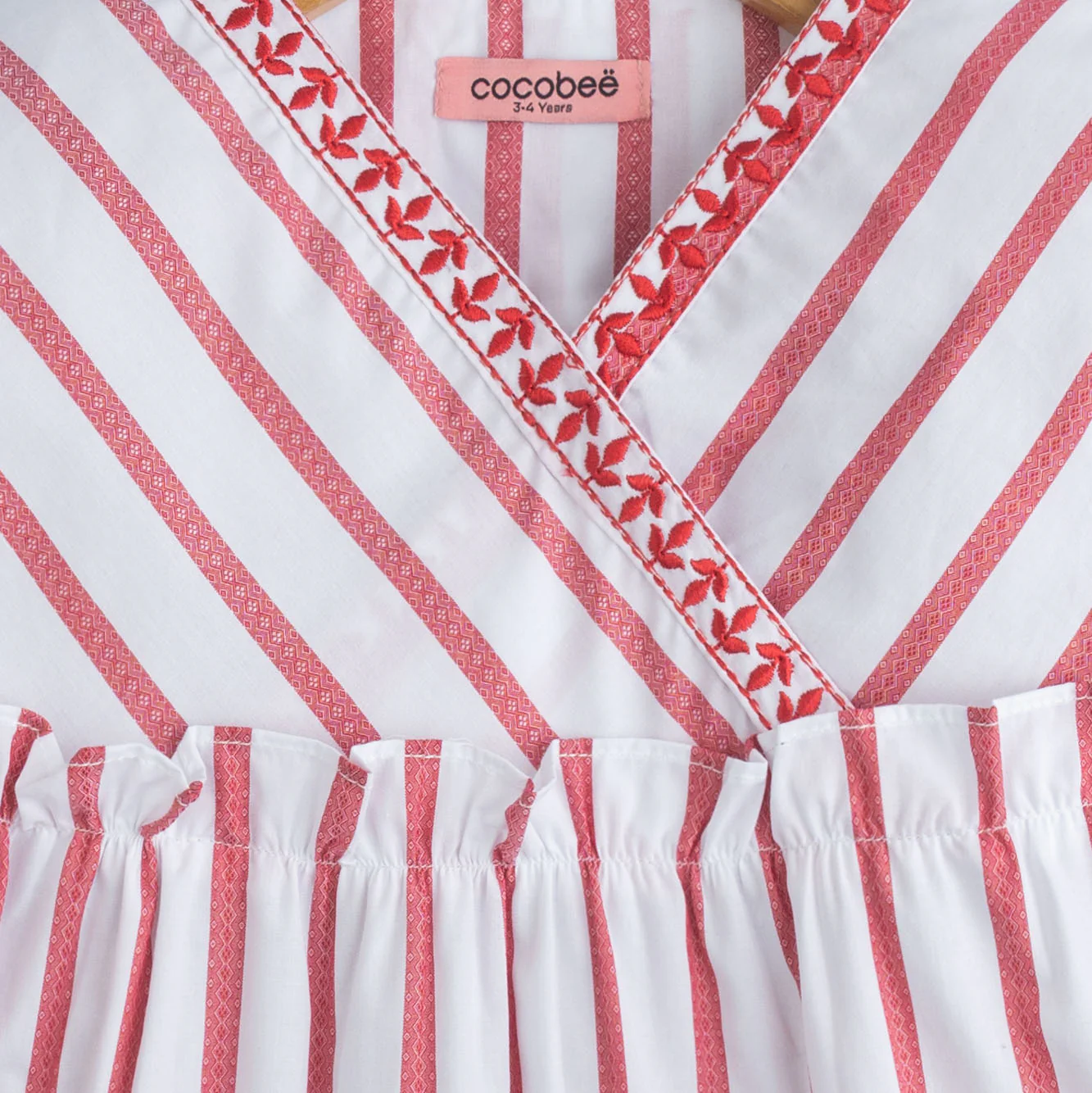 Berry Stripe Embroidered Top - Image 2