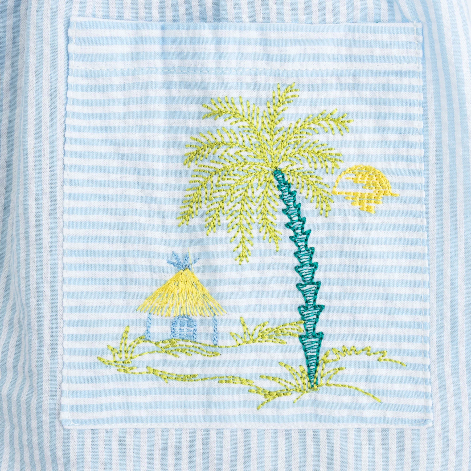 Coastal Stripe Embroidered Top - Image 2