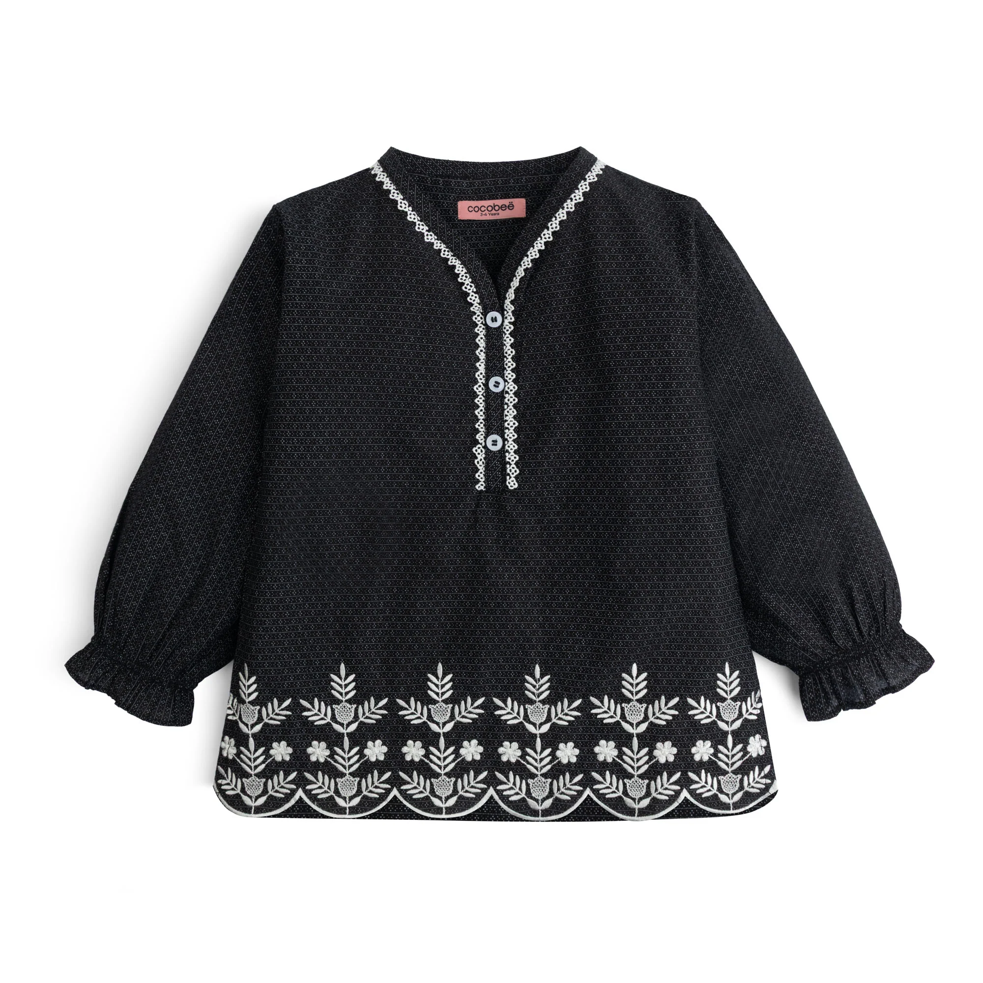 Ebony Embroidered Top