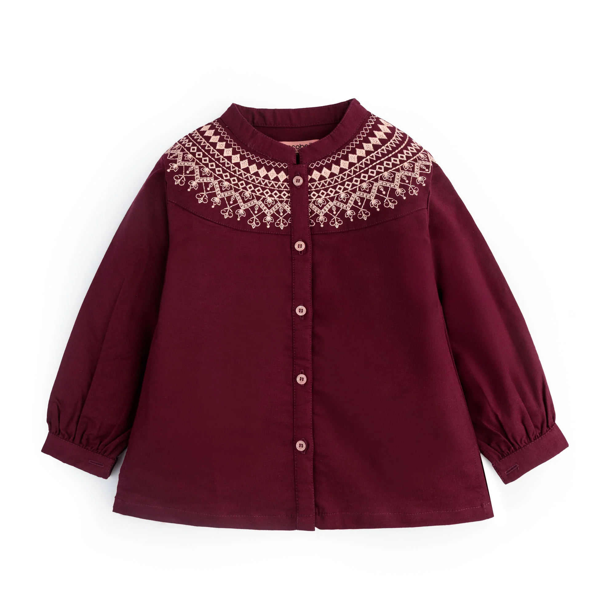 Burgundy Classic Embroidered Top