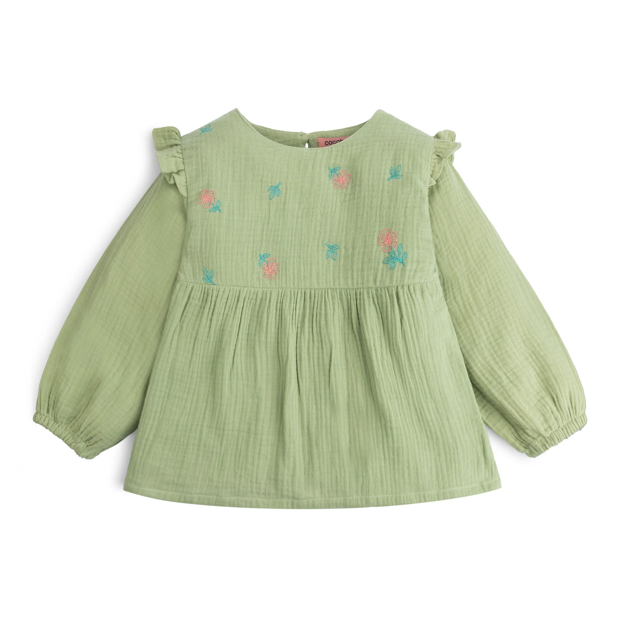 Embroidered Muslin Long-Sleeve Top - Image 3
