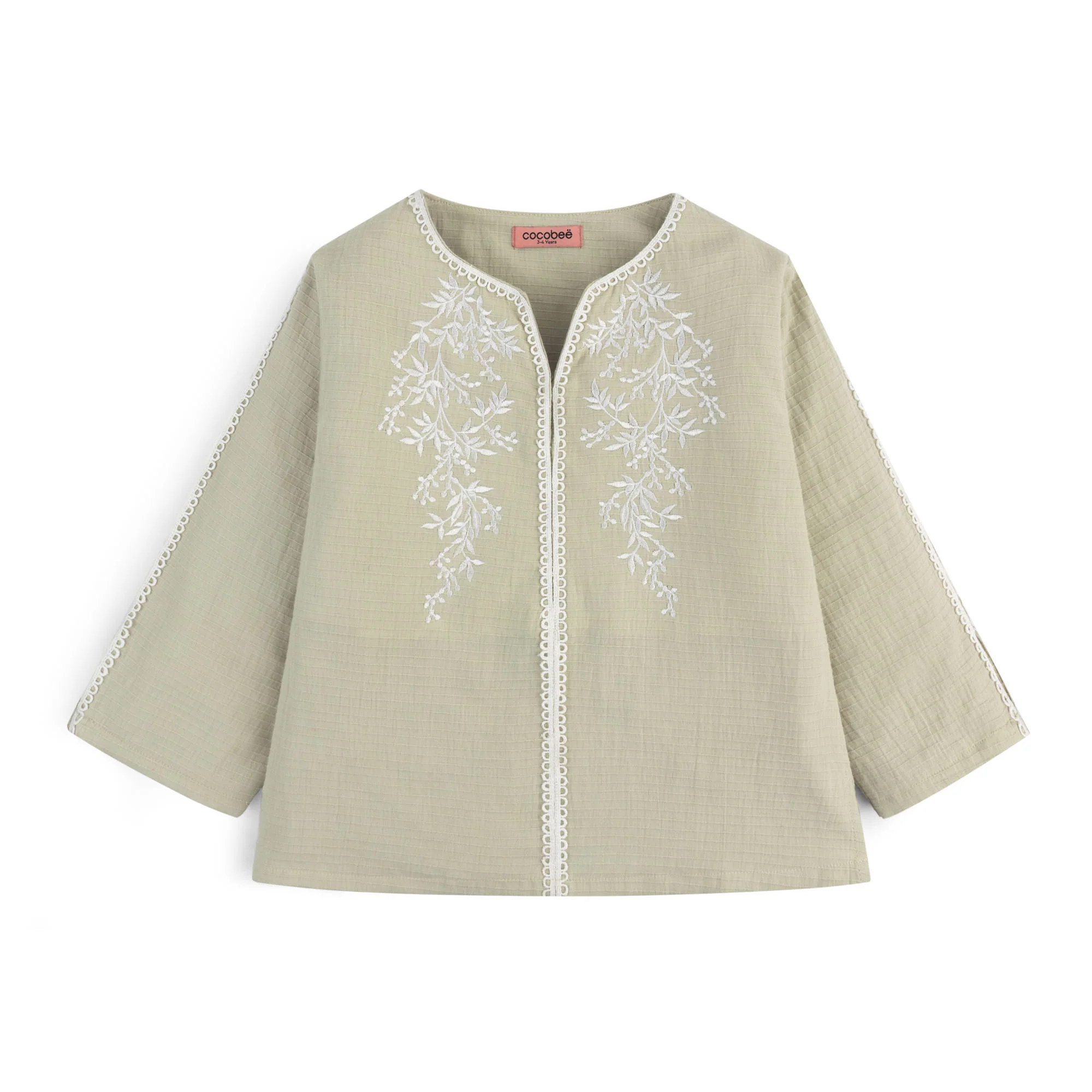 Light Sage Green Embroidered Top
