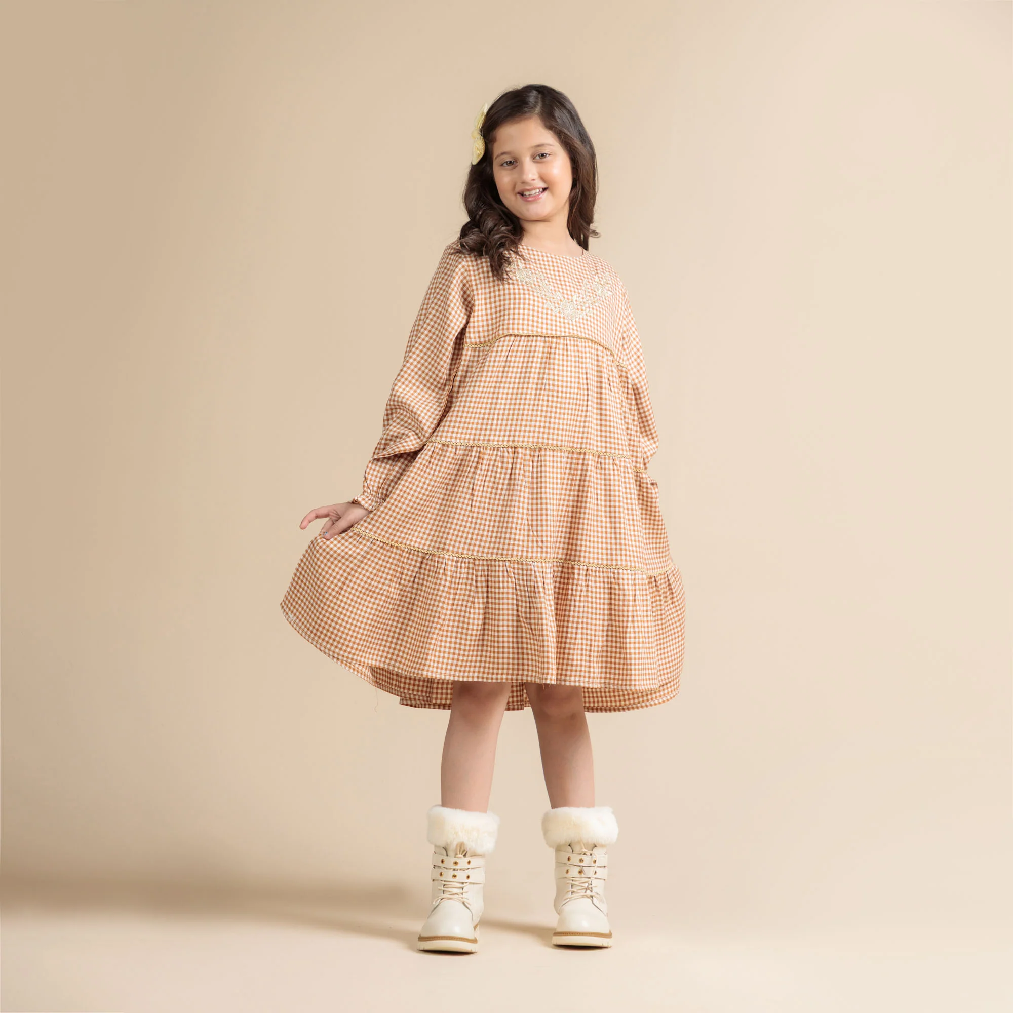 Honeycomb Gingham Top