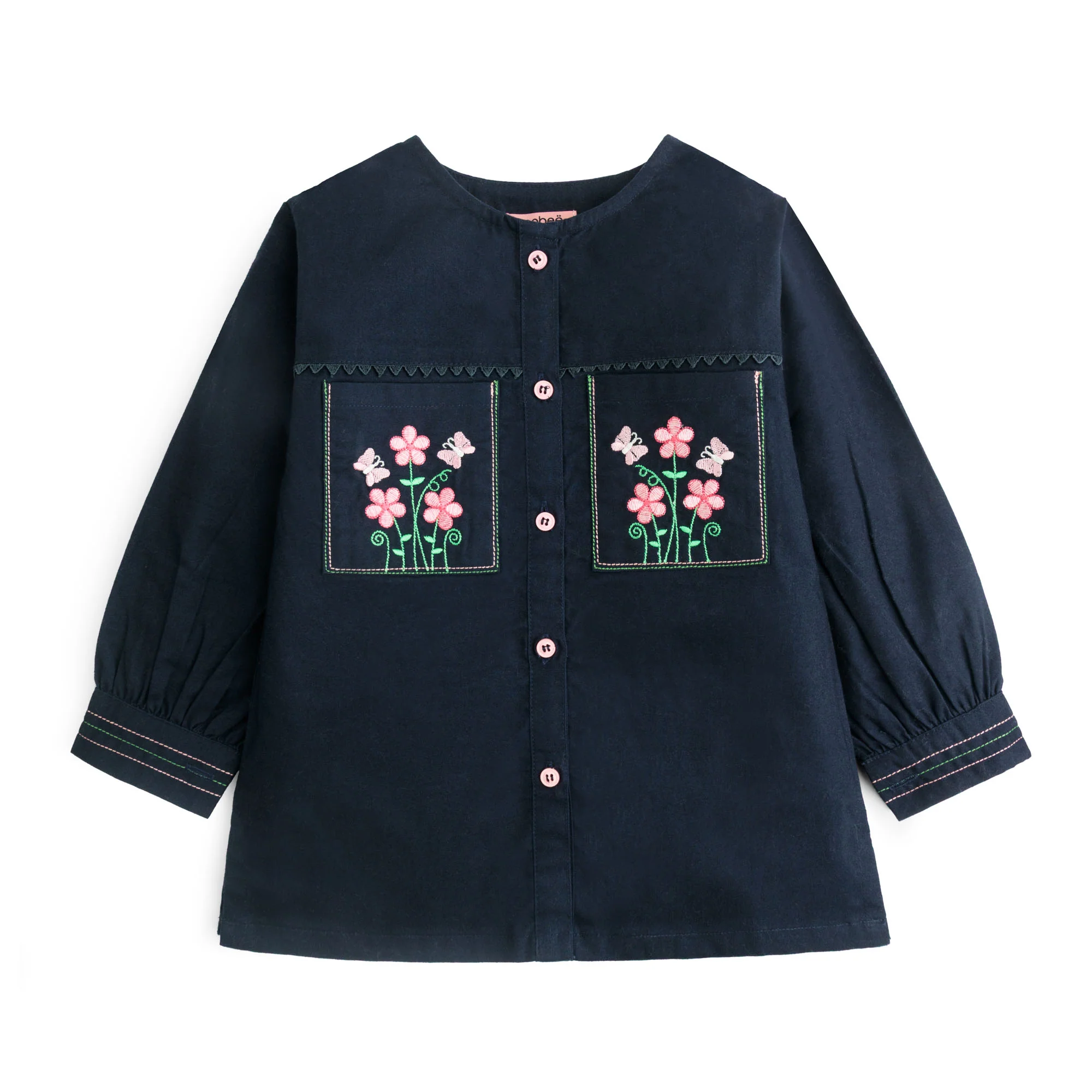 Floral Blue Button-Down Top