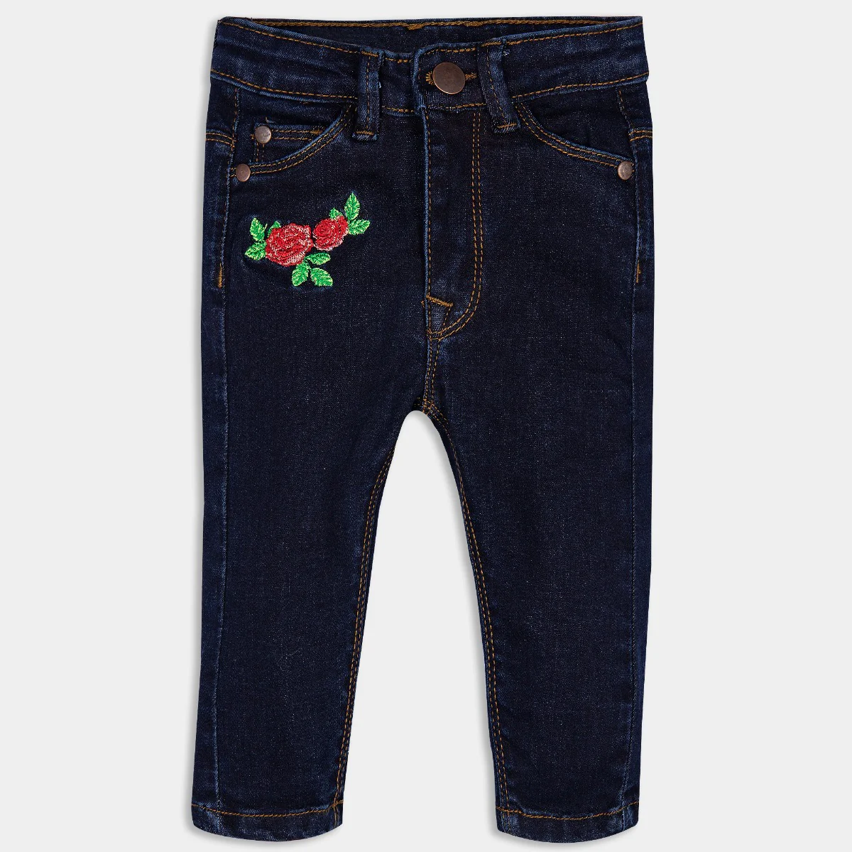 Blue Embroidered Pants