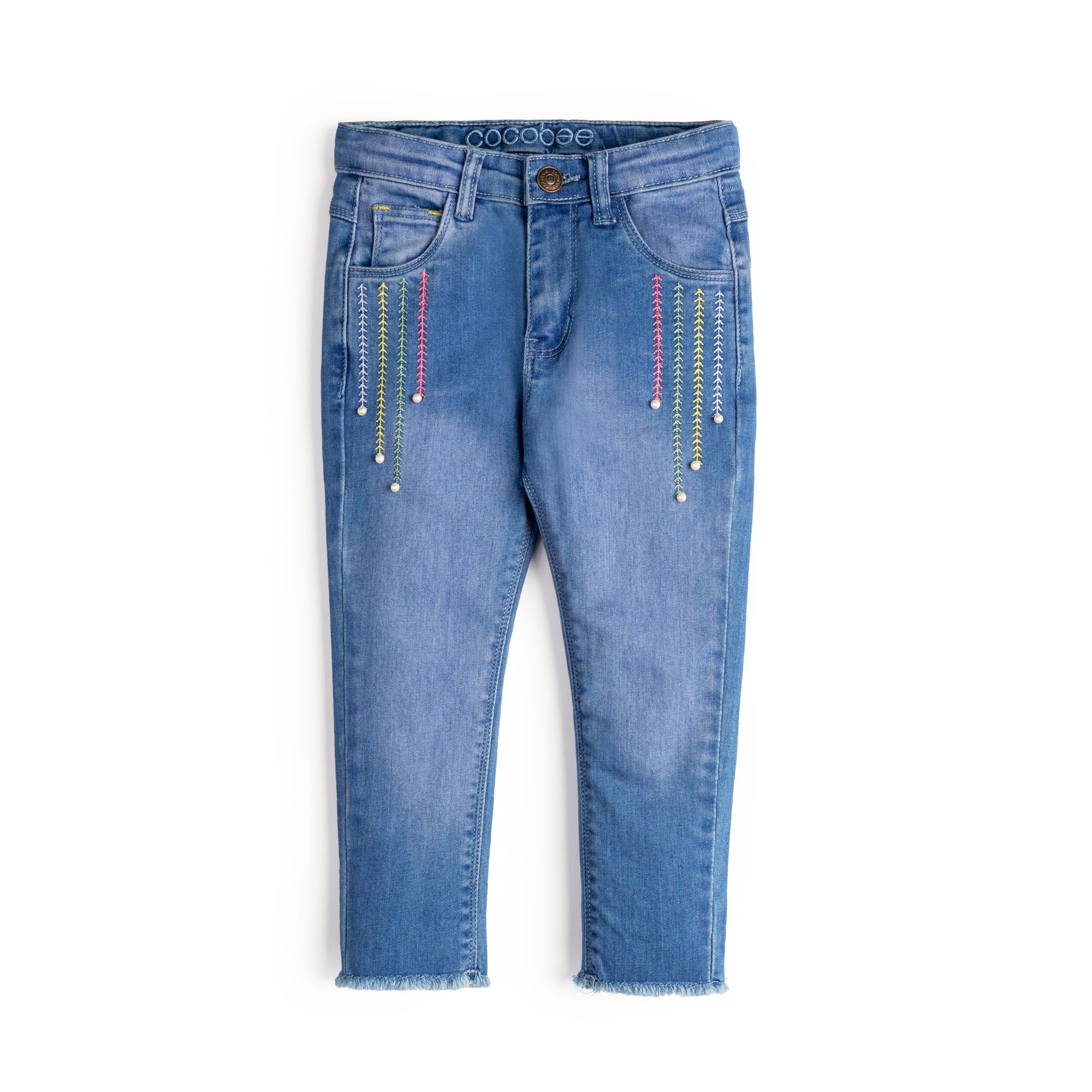Slimmer-Fit Embellished Denim