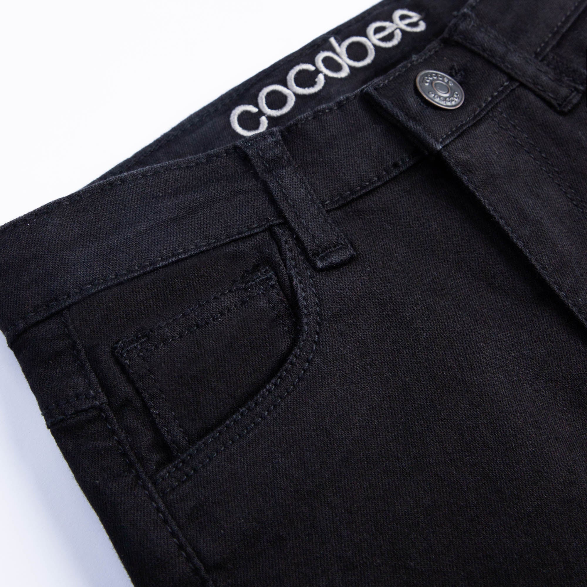 Black Embroidered Denim - Image 2