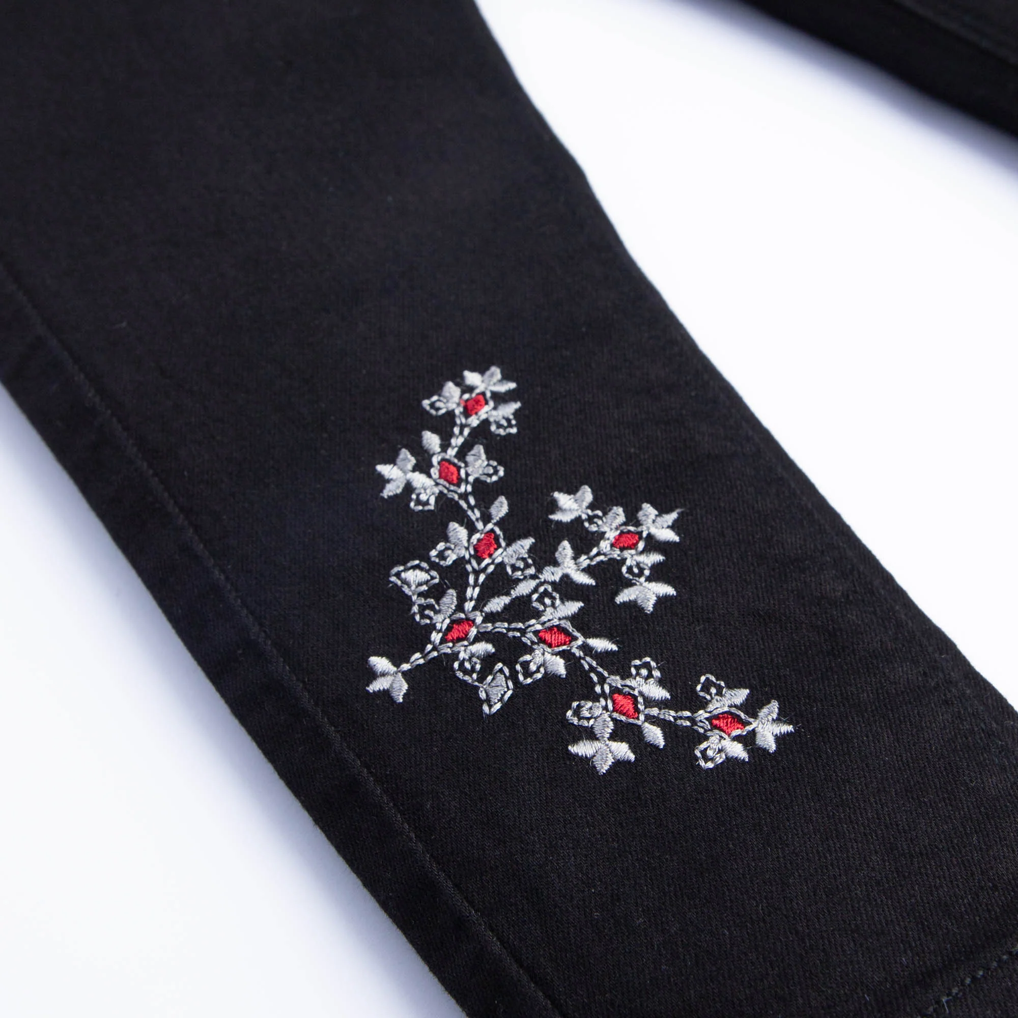 Black Embroidered Denim - Image 4