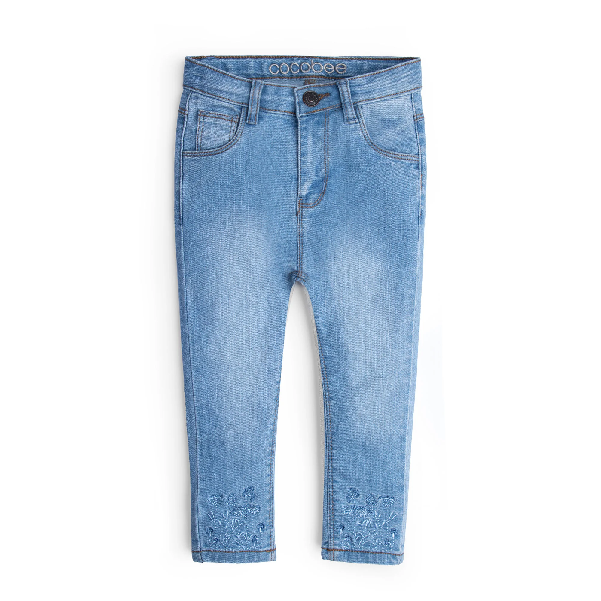 Light Blue Embroidered Denim