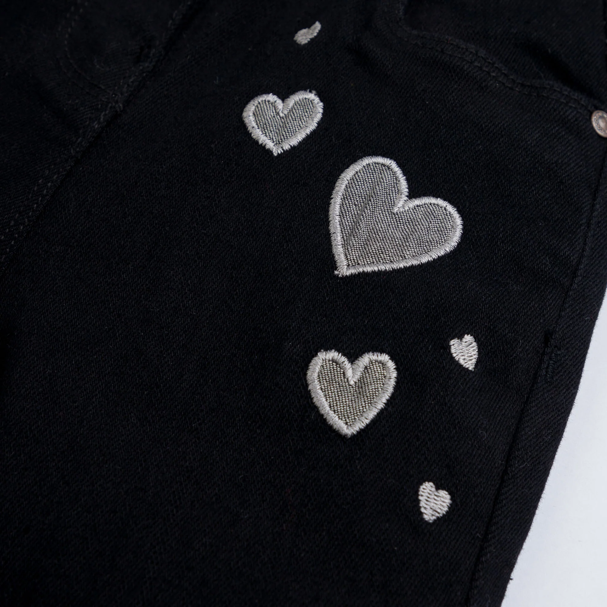 Embroidered Black Denim Pant - Image 2