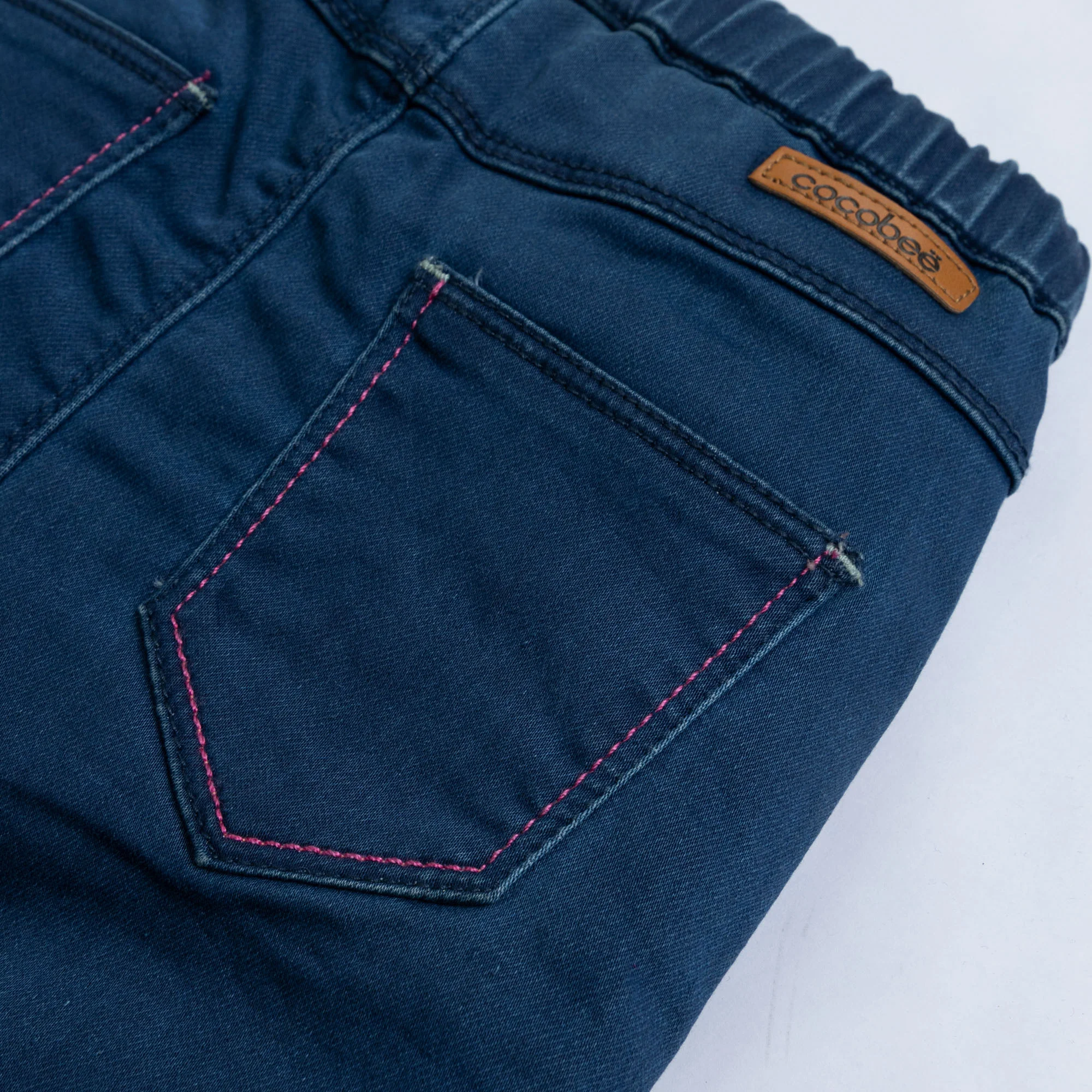 Embroidered Blue Denim Trouser - Image 4