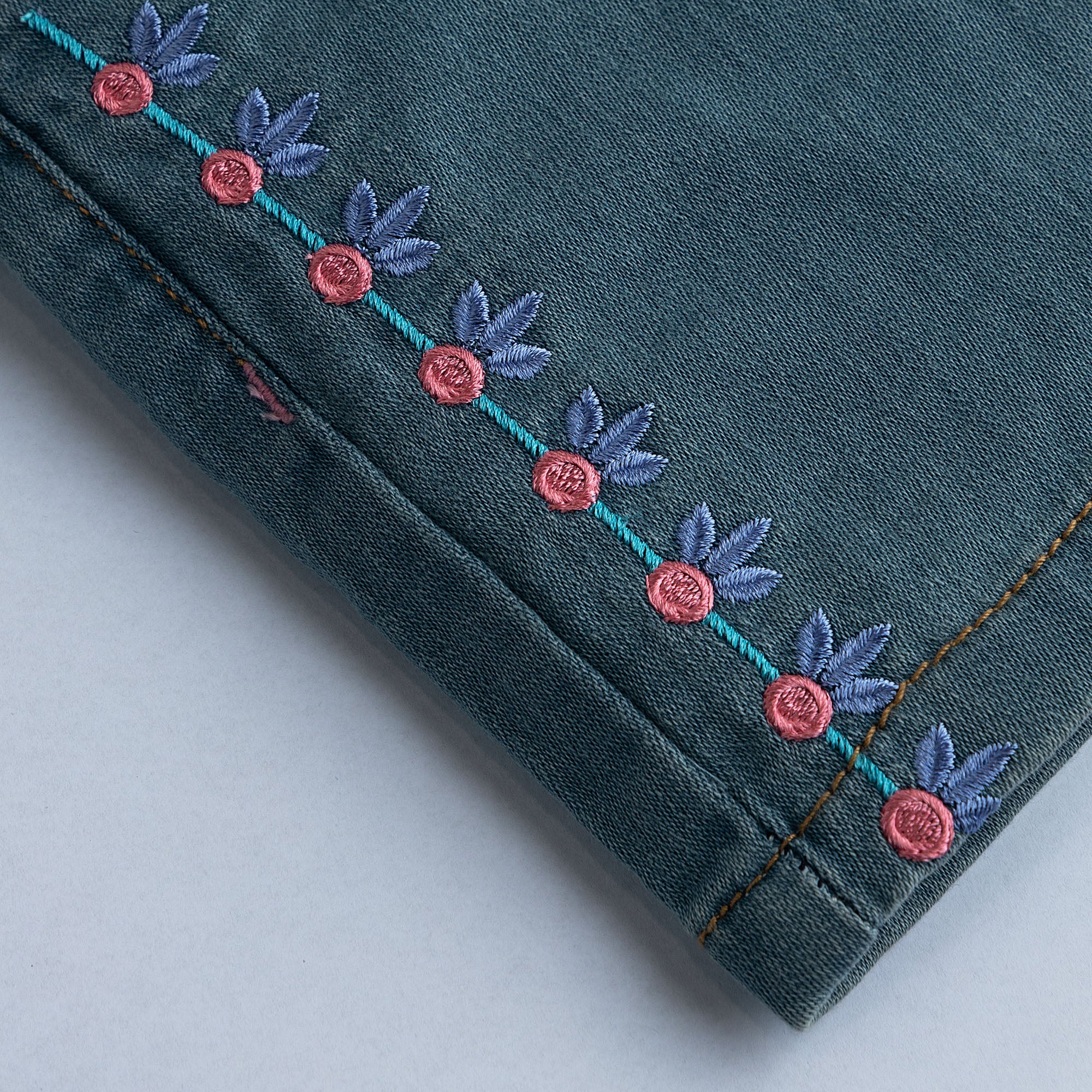 Embroidered Blue Short - Image 2