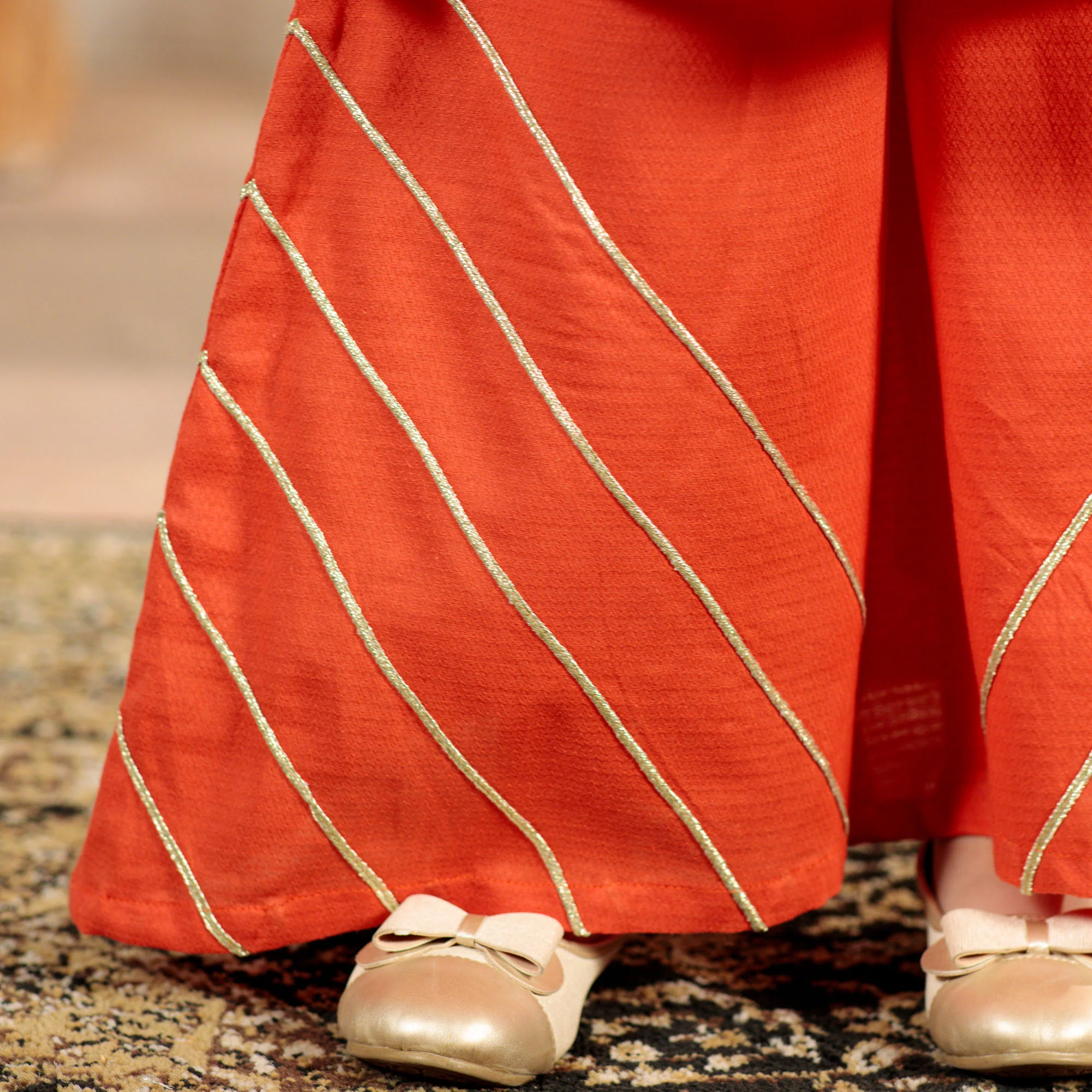 Orange Glow Embroidered Kurta Suit - Image 5