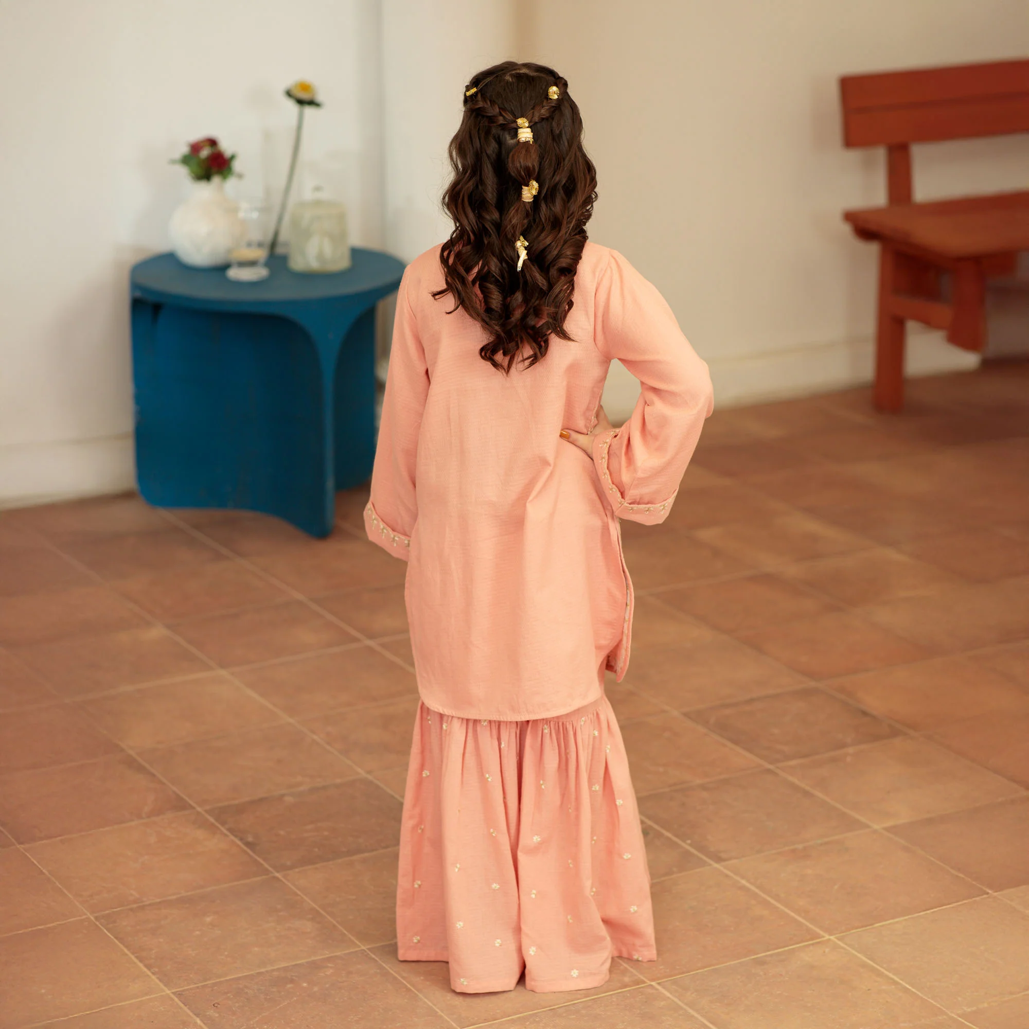 Coral Charm Embroidered Suit - Image 3