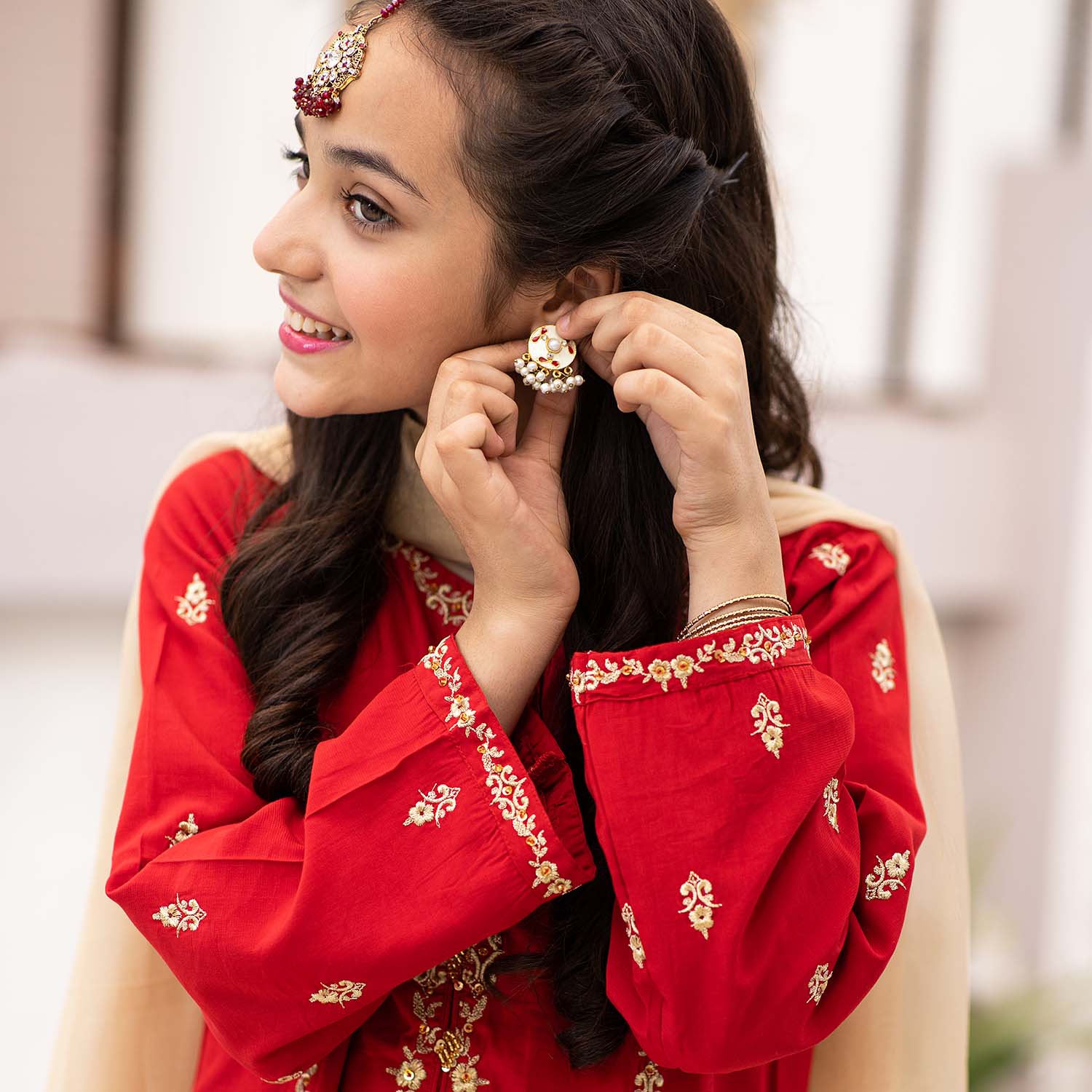 Classic Red Formal Dress - Image 2