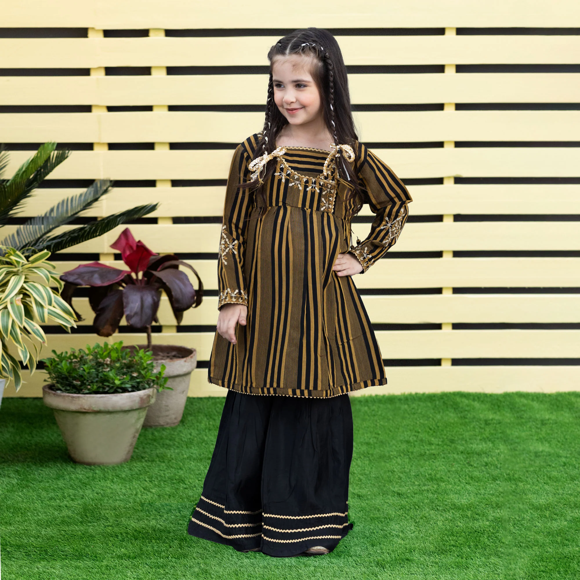 Ethnic Black Embroidered Suit