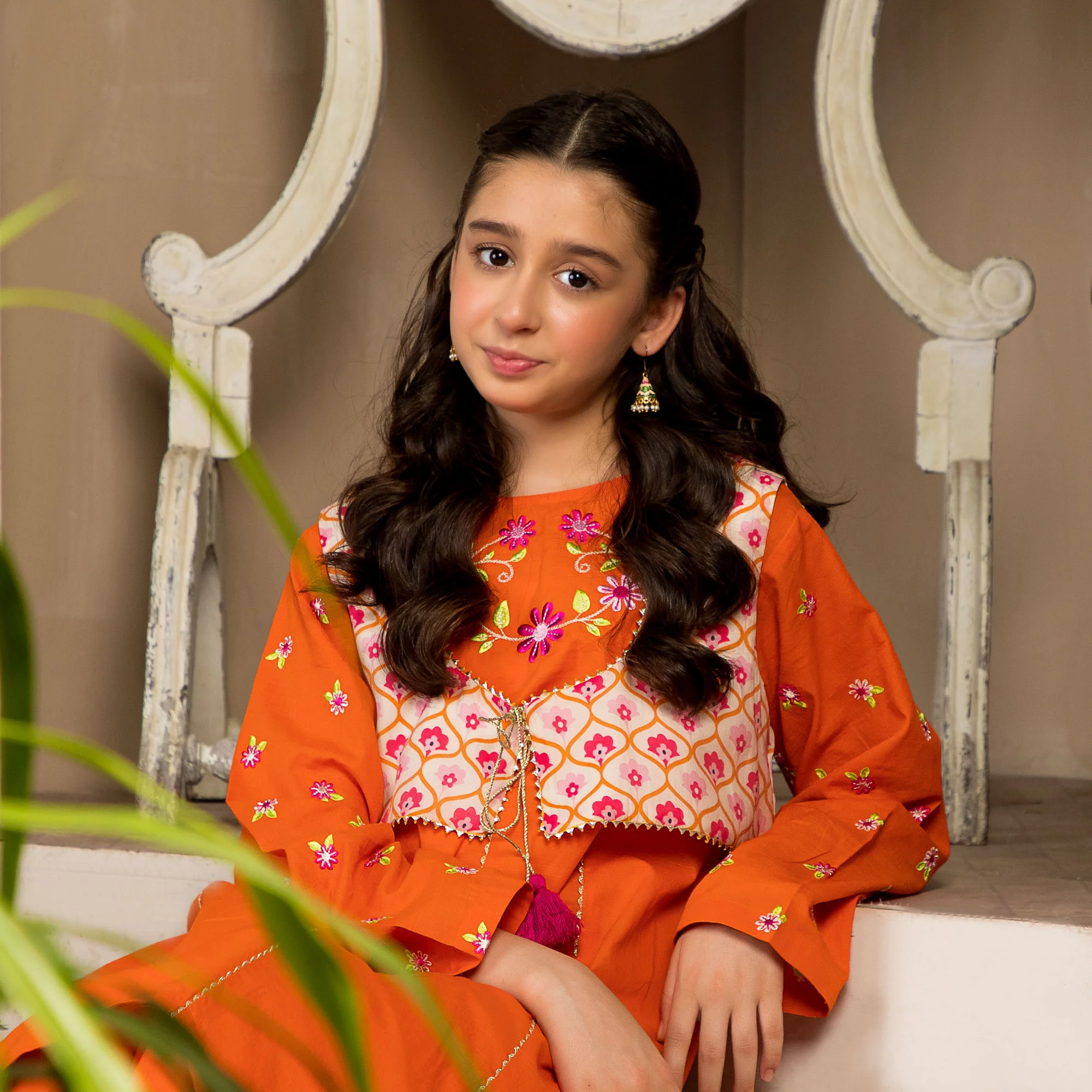 Orange Spry Embroidered Suit - Image 2