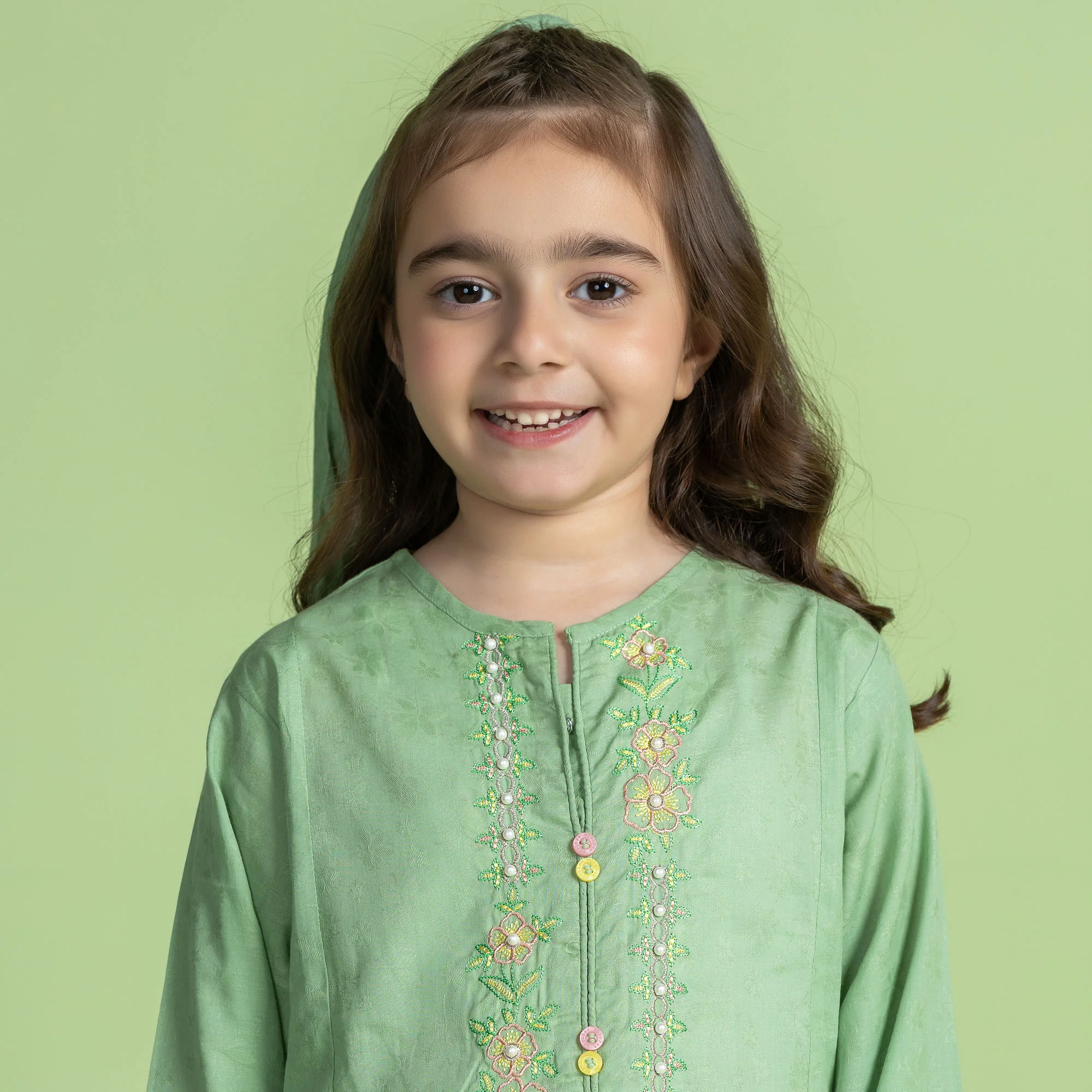 Pistachio Embroidered Suit - Image 3