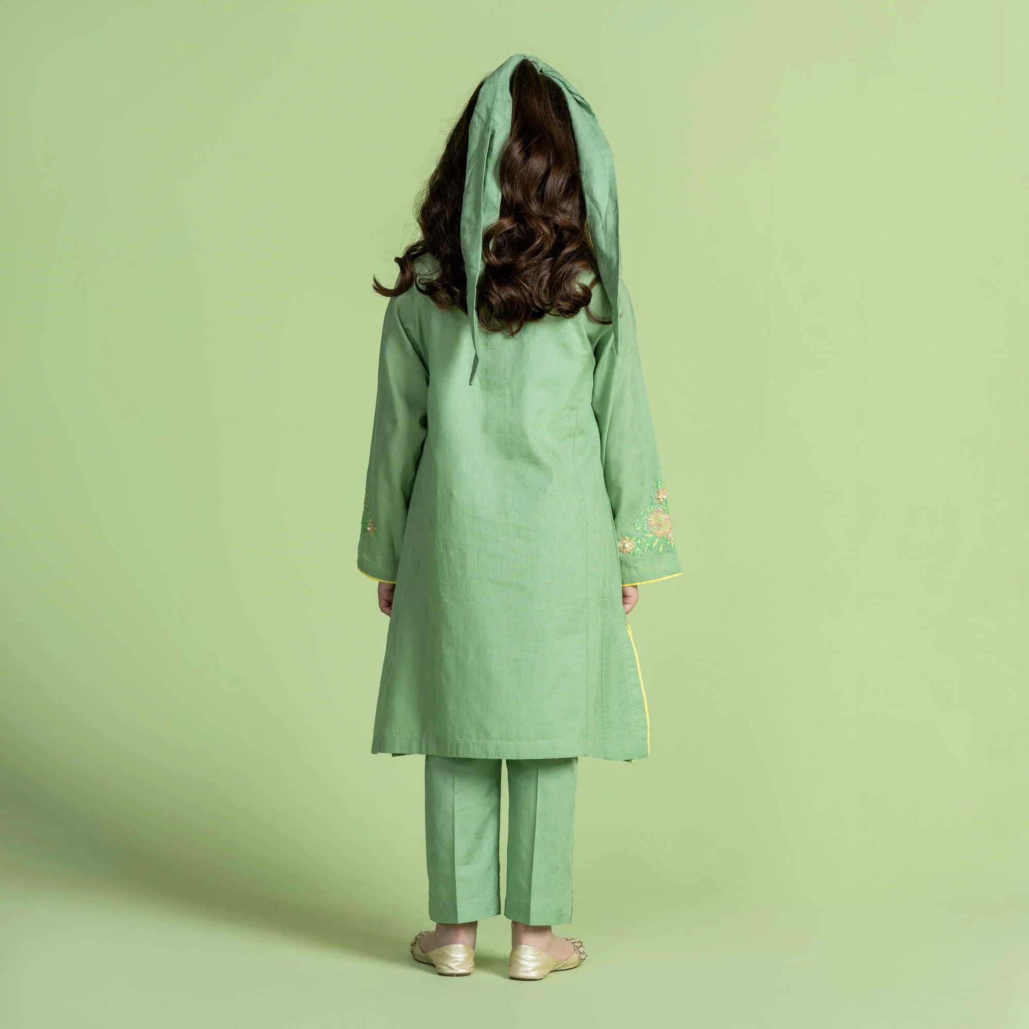 Pistachio Embroidered Suit - Image 5