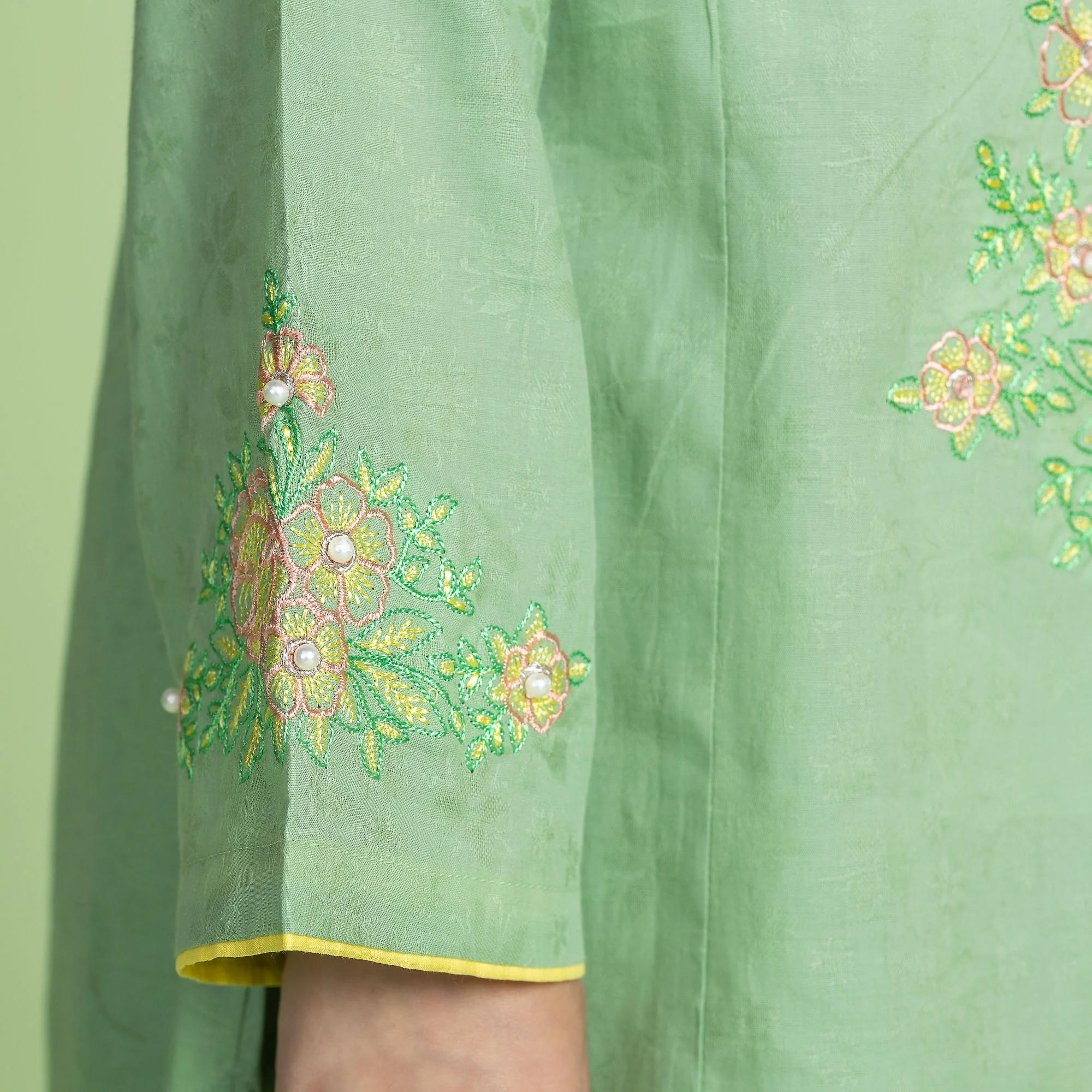 Pistachio Embroidered Suit - Image 6