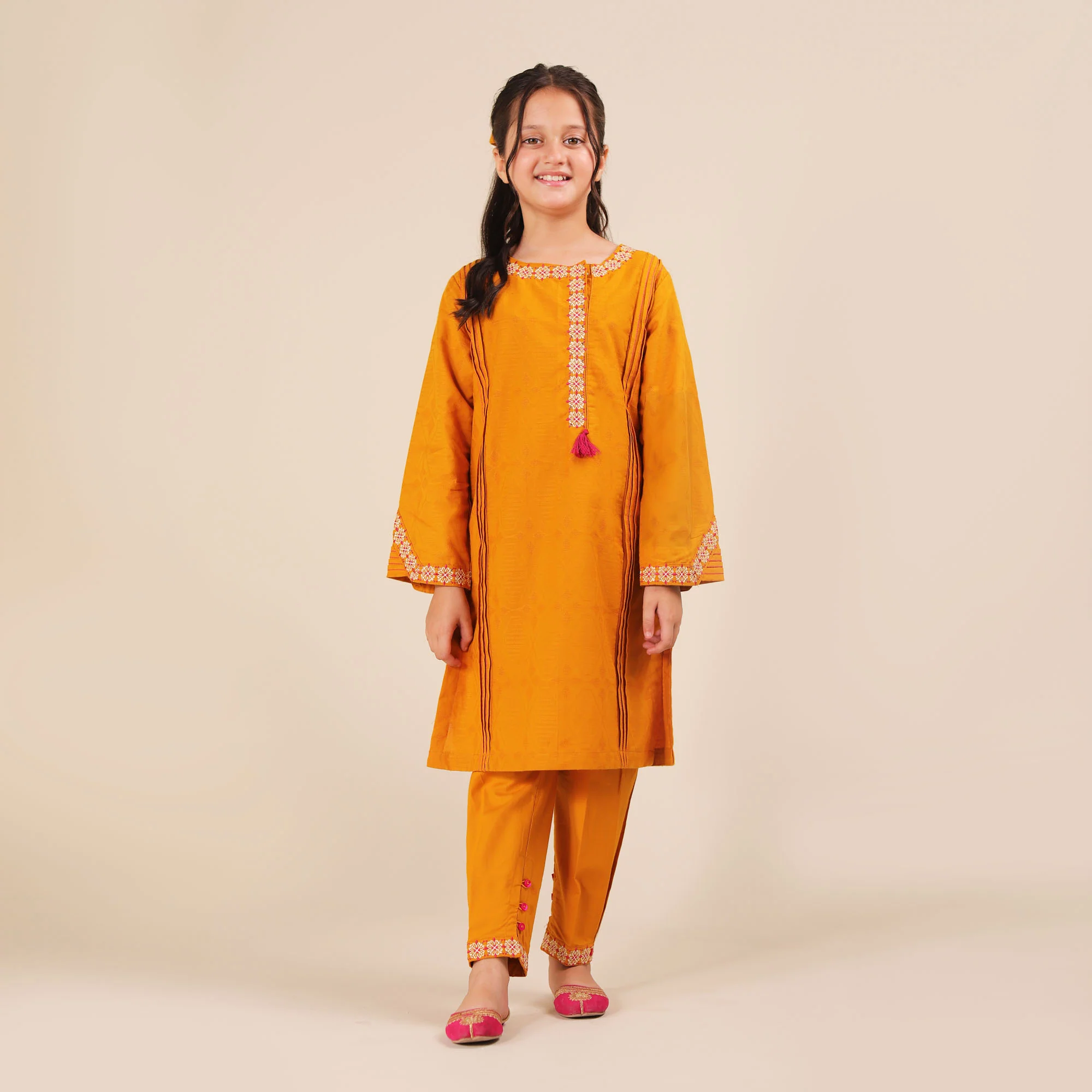 Mustard Majesty Embroidered Suit