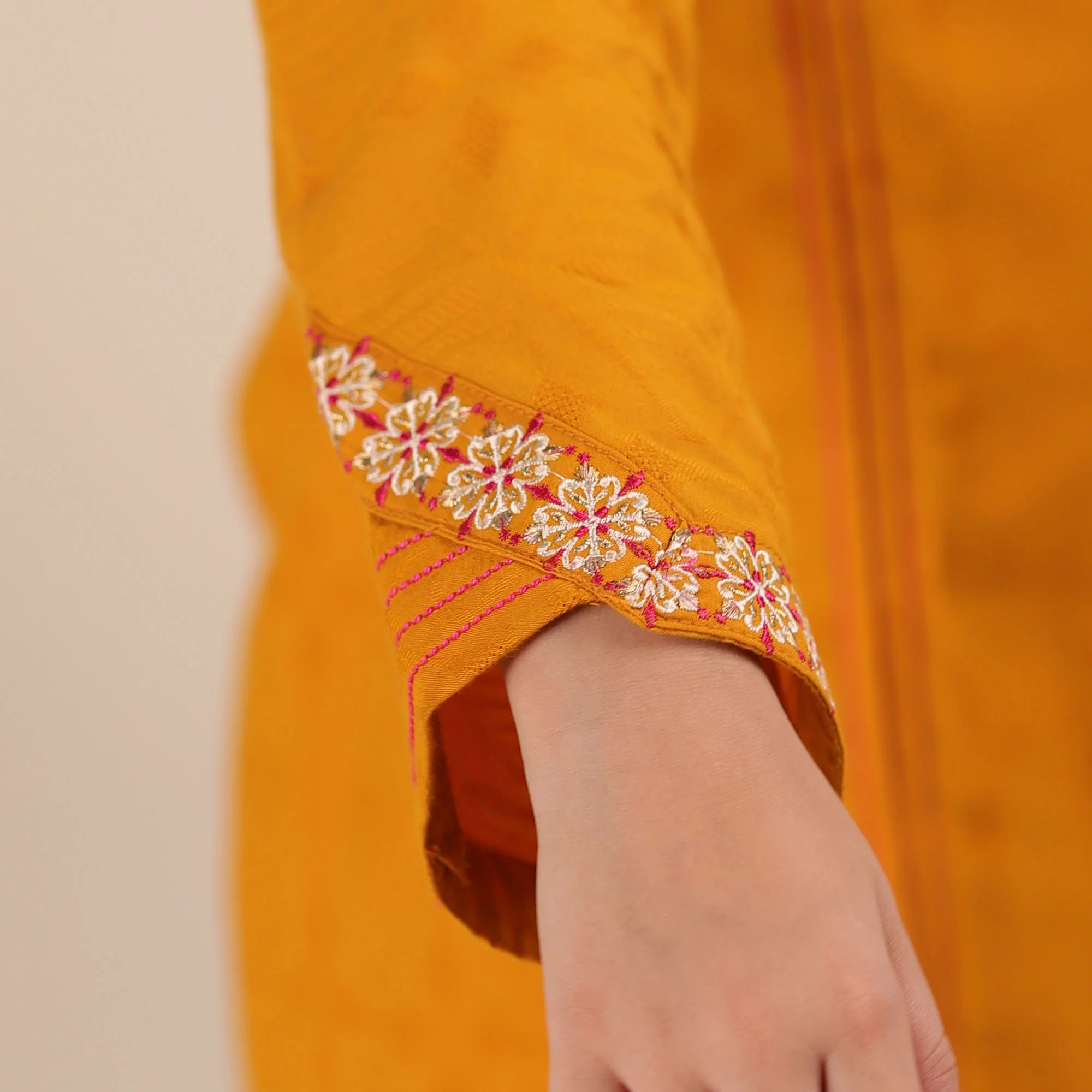 Mustard Majesty Embroidered Suit - Image 3