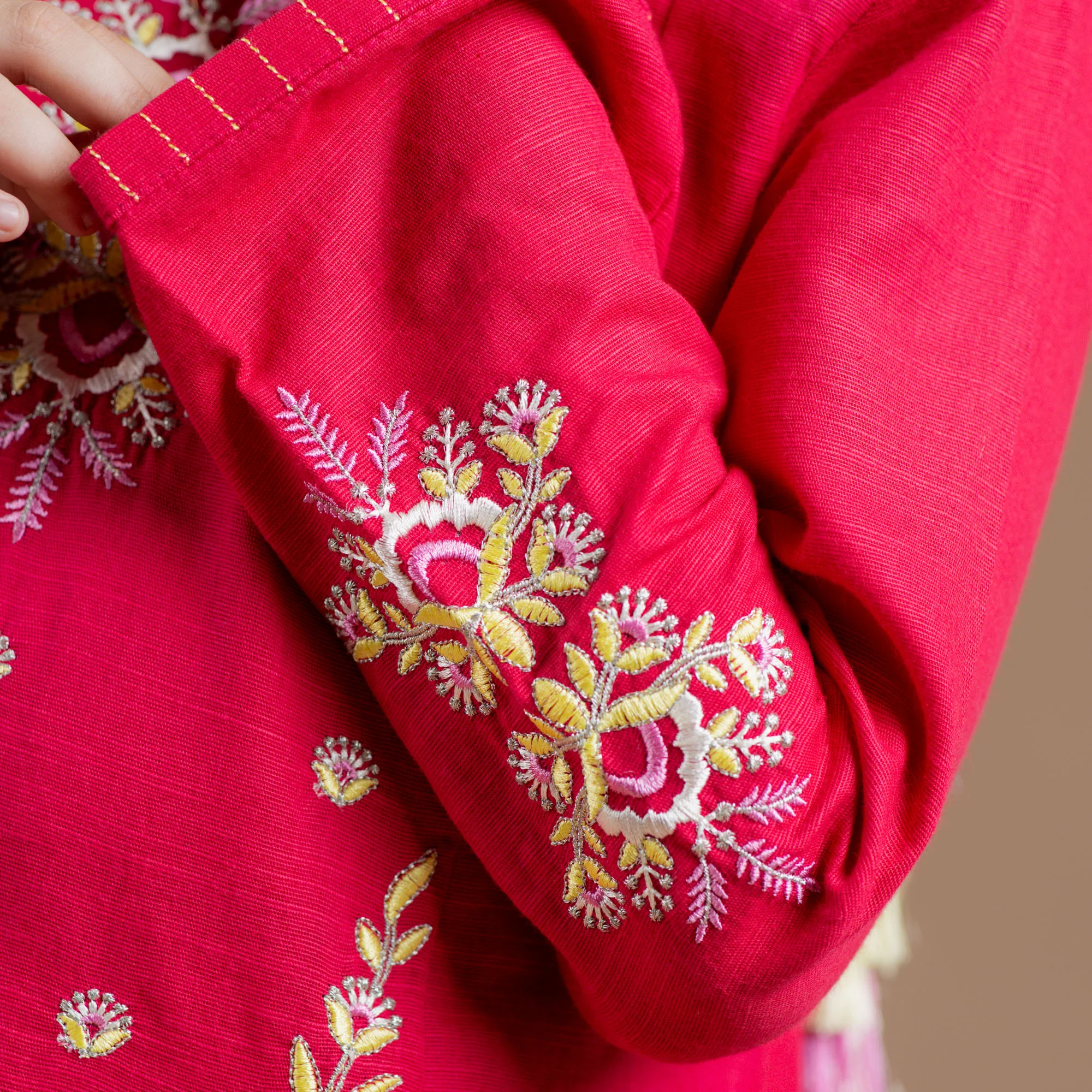 Vivid Pink Embroidered Suit - Image 6