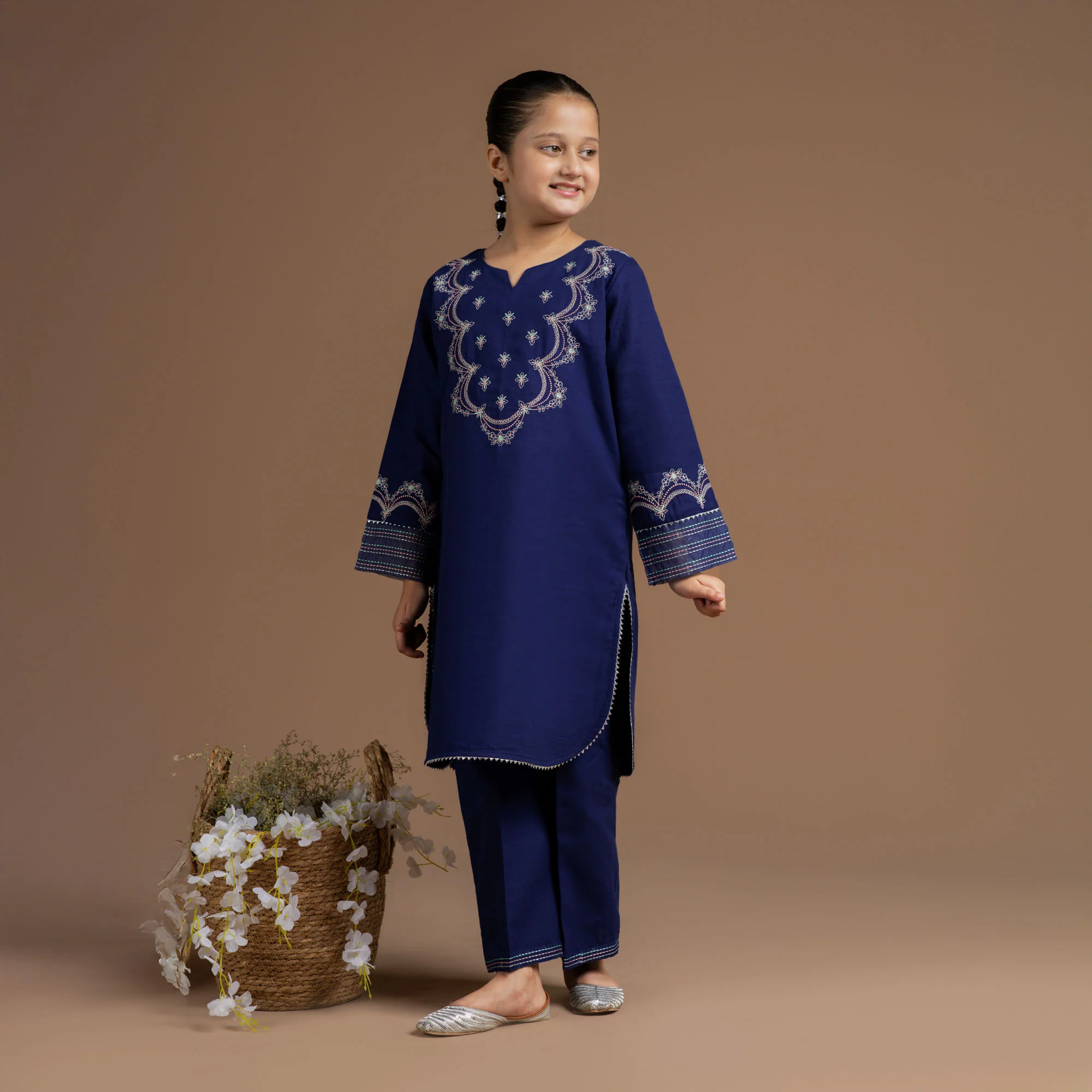 Slandering Blue Embroidered Suit