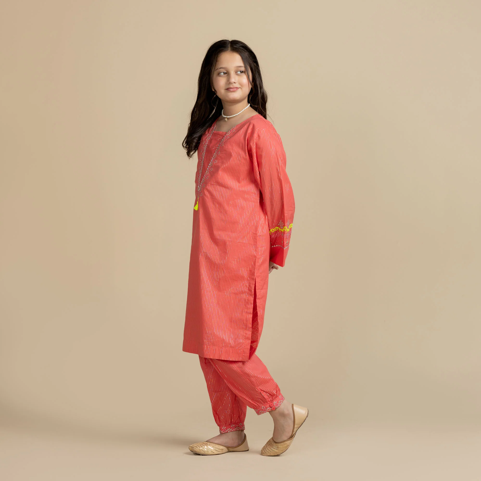 Coral Bloom Embroidered Two-Piece - Image 2
