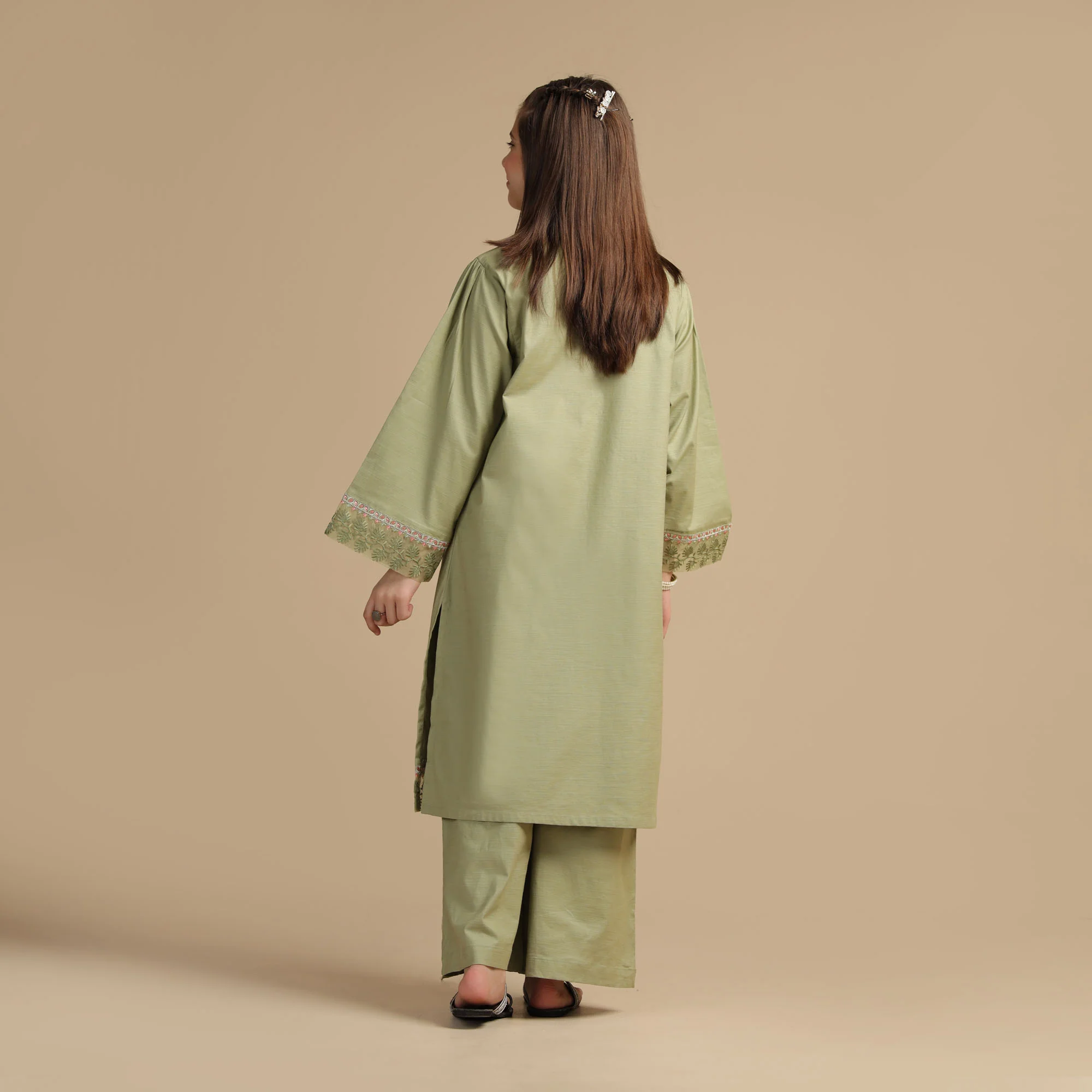 Sage Green Embroidered Two-Piece - Image 4