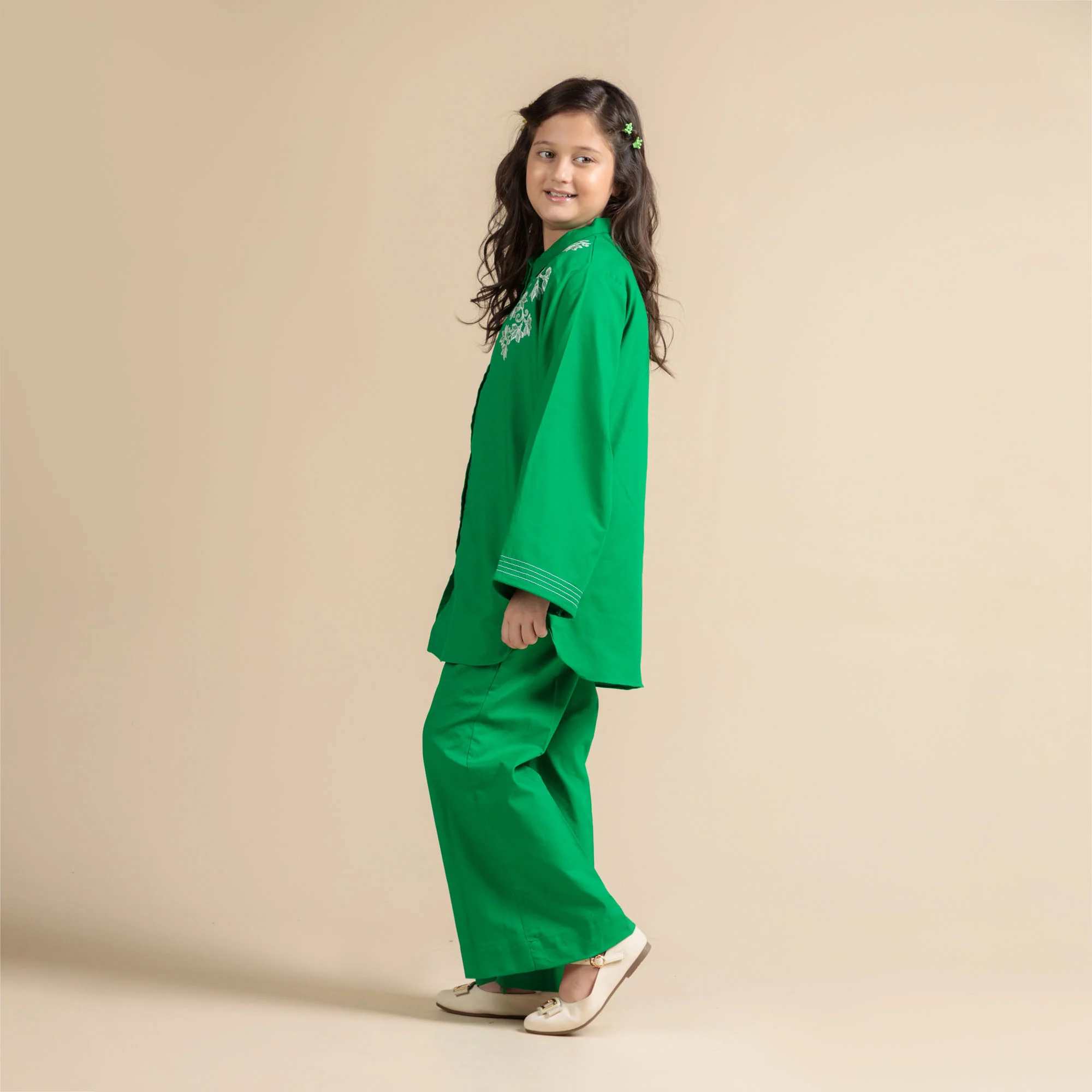 Embroidered Button-Down Two-Piece - Image 3