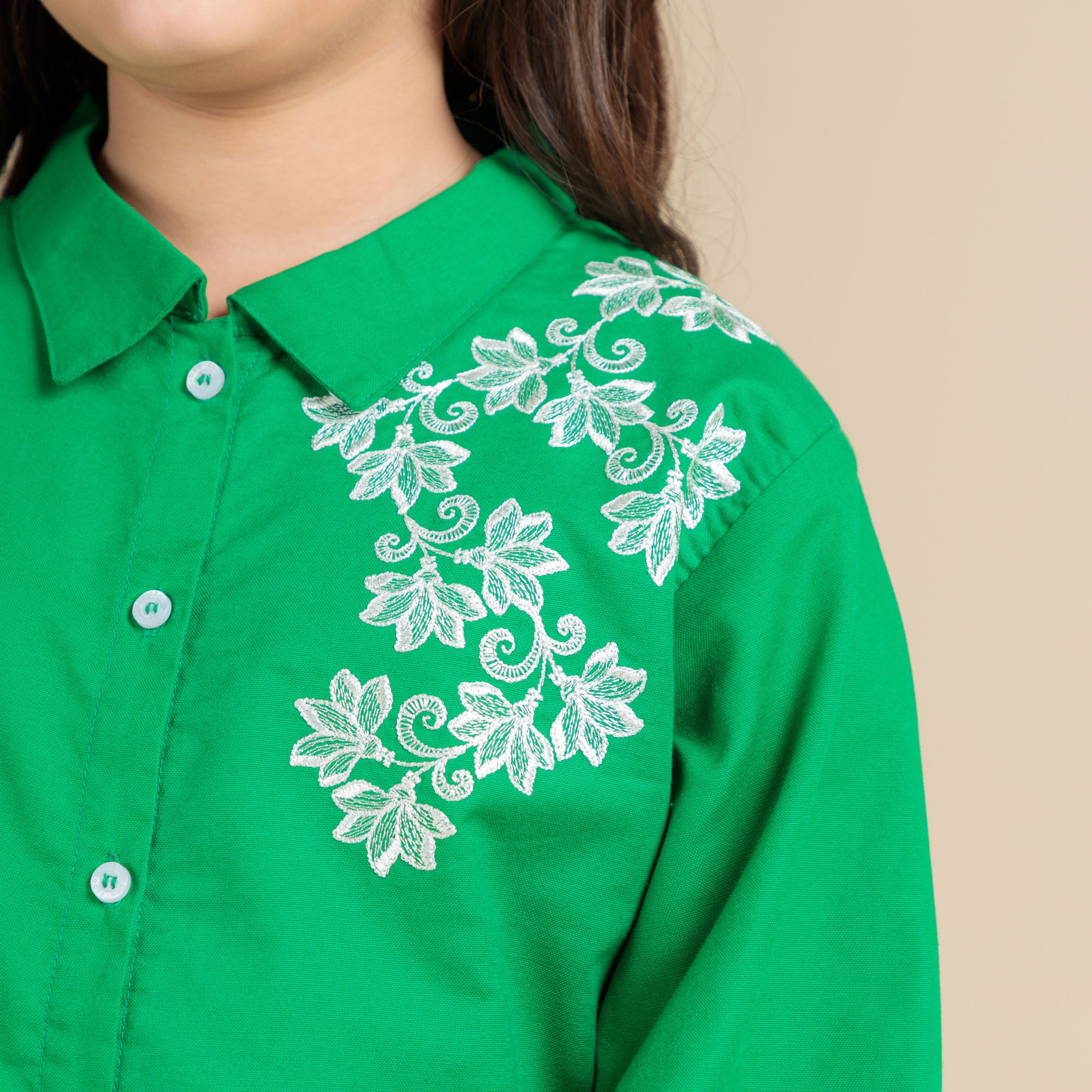 Embroidered Button-Down Two-Piece - Image 4