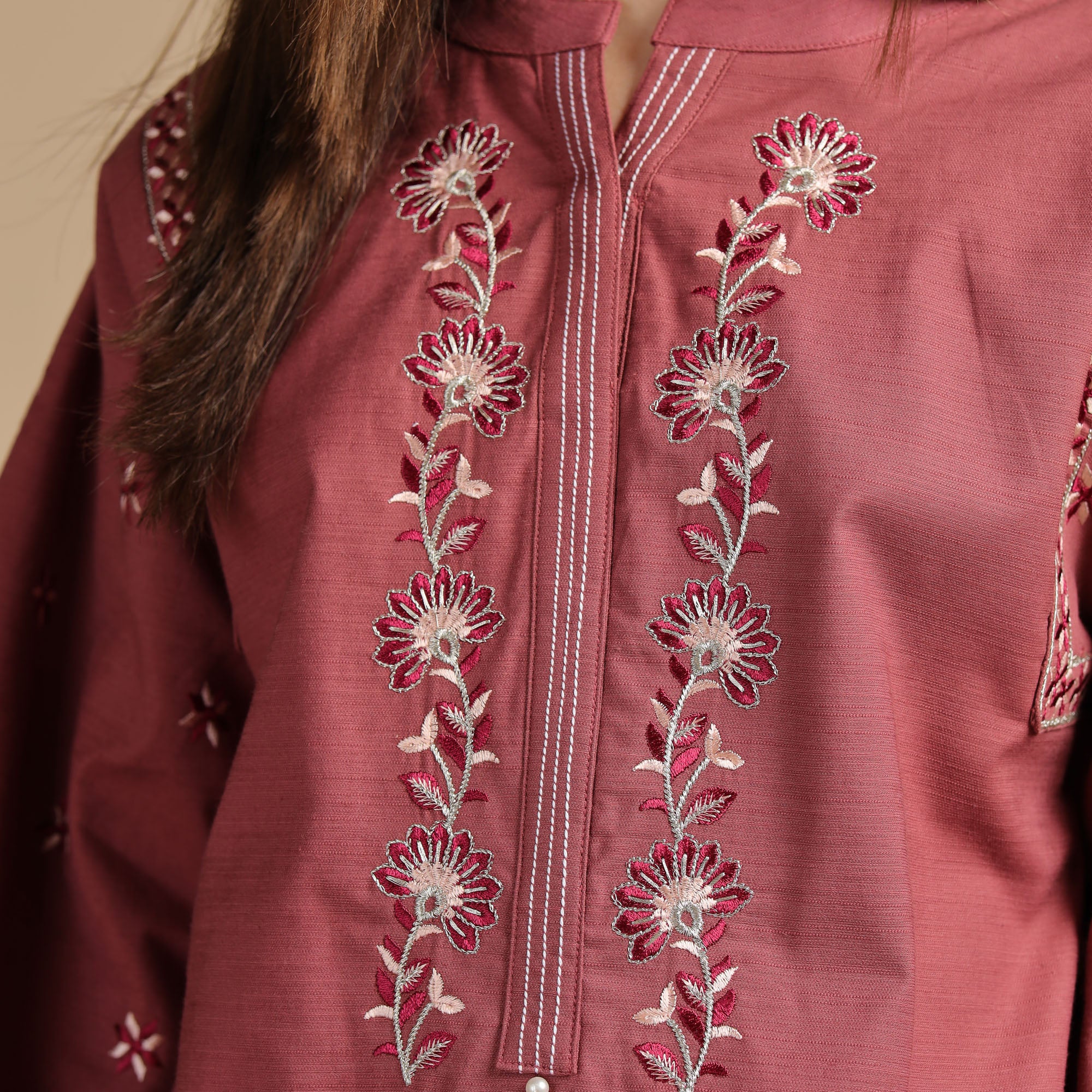 Dusty Rose Embroidered Two-Piece - Image 4