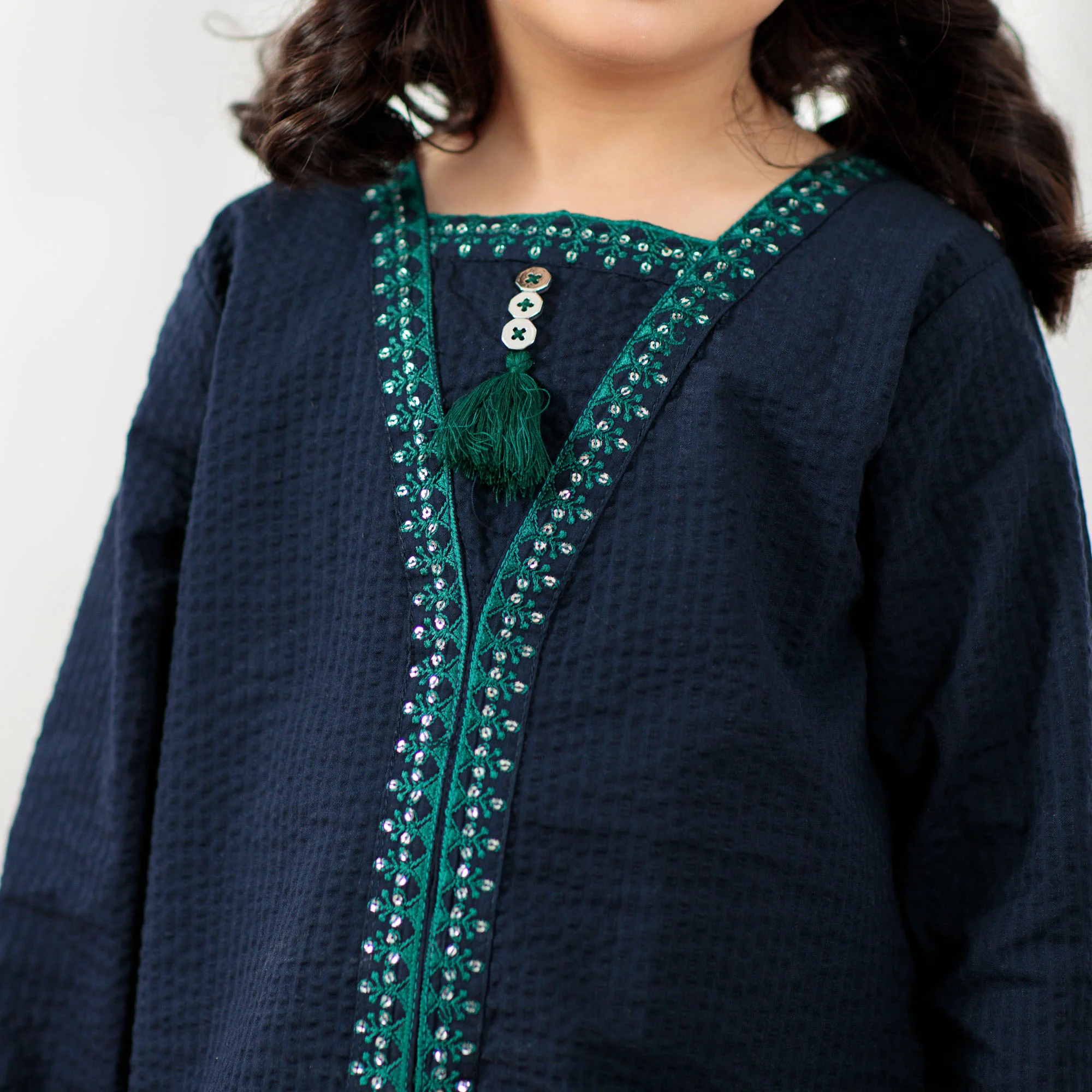 Regal Sapphire Embellished Suit - Image 4