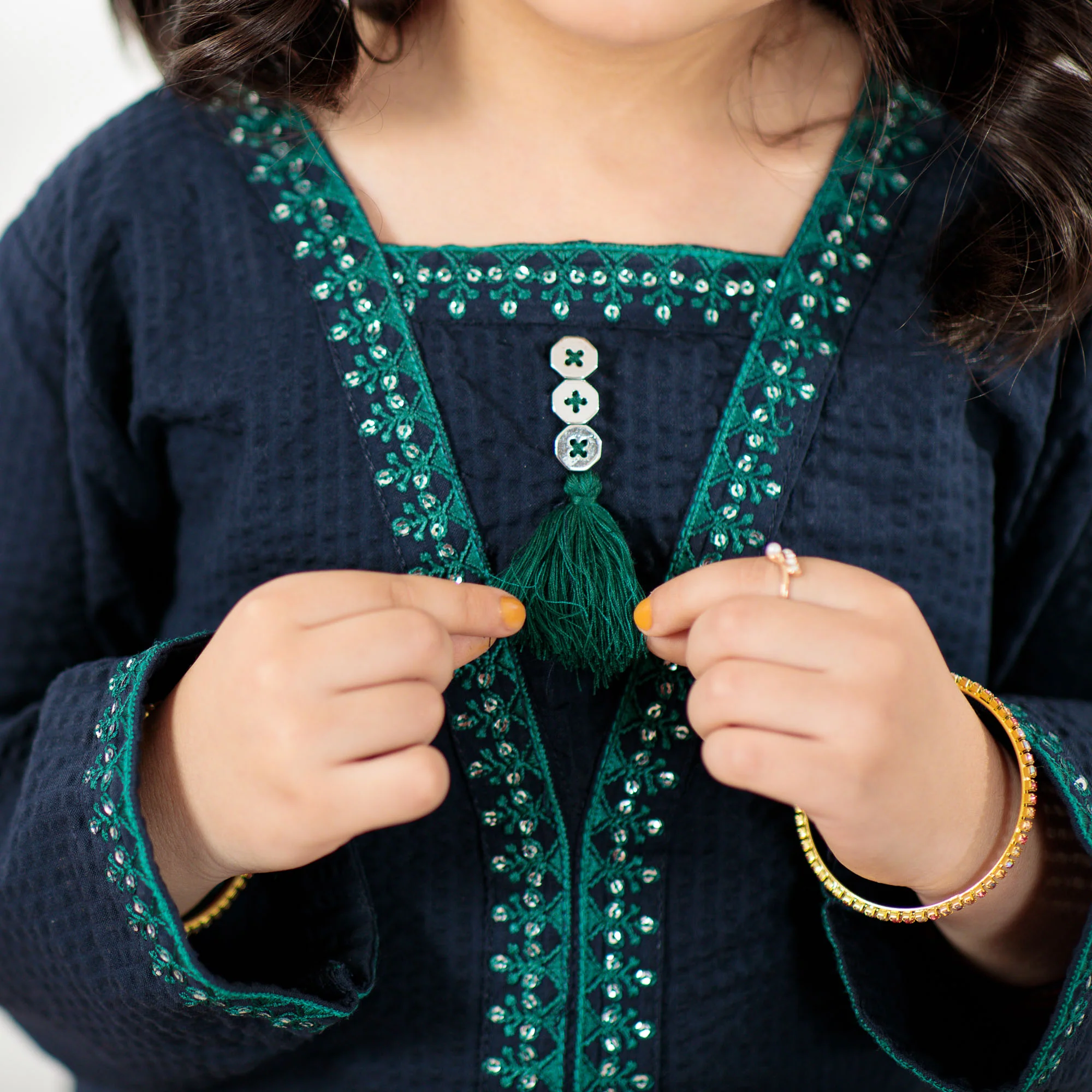 Regal Sapphire Embellished Suit - Image 5