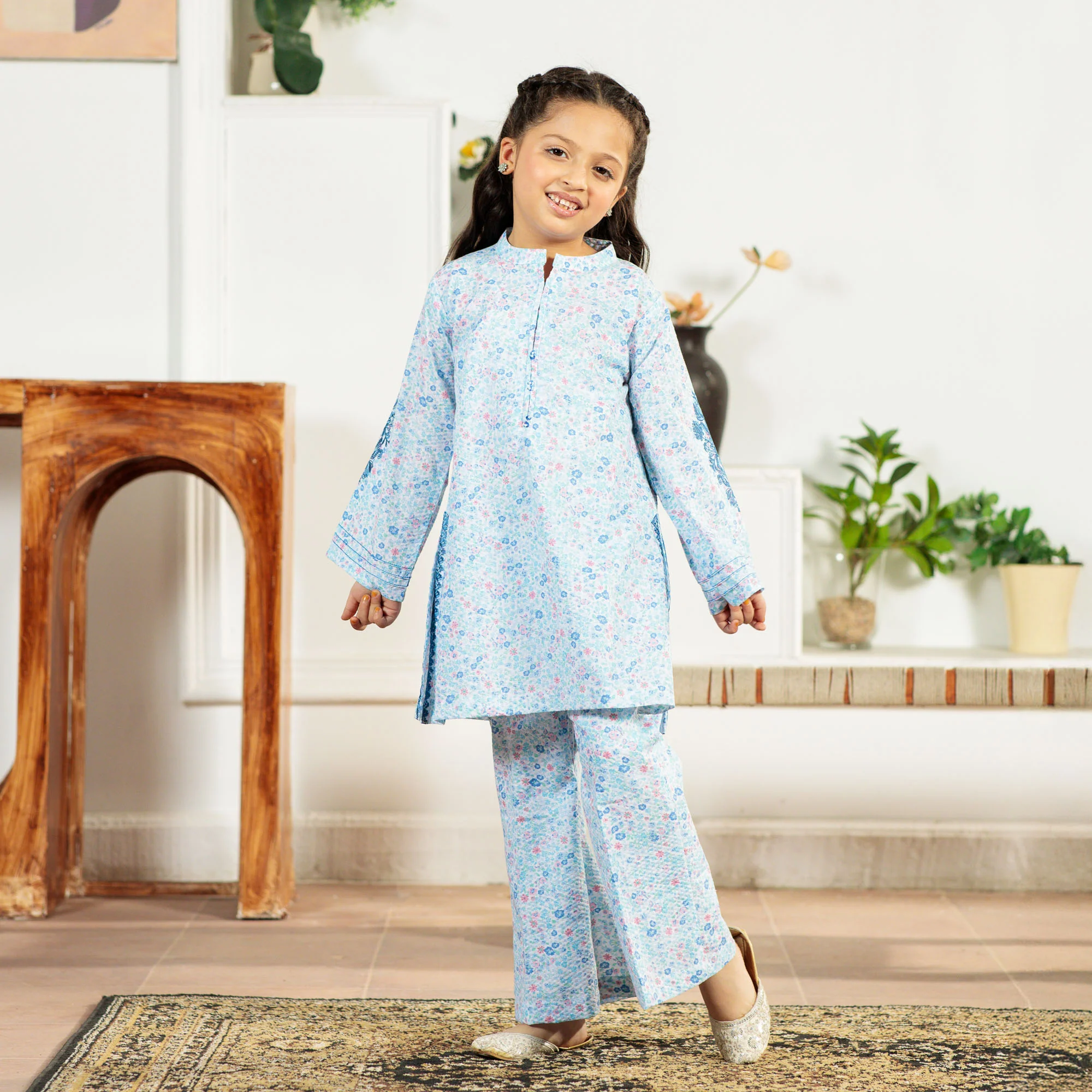 Cool Blue Embroidered Suit