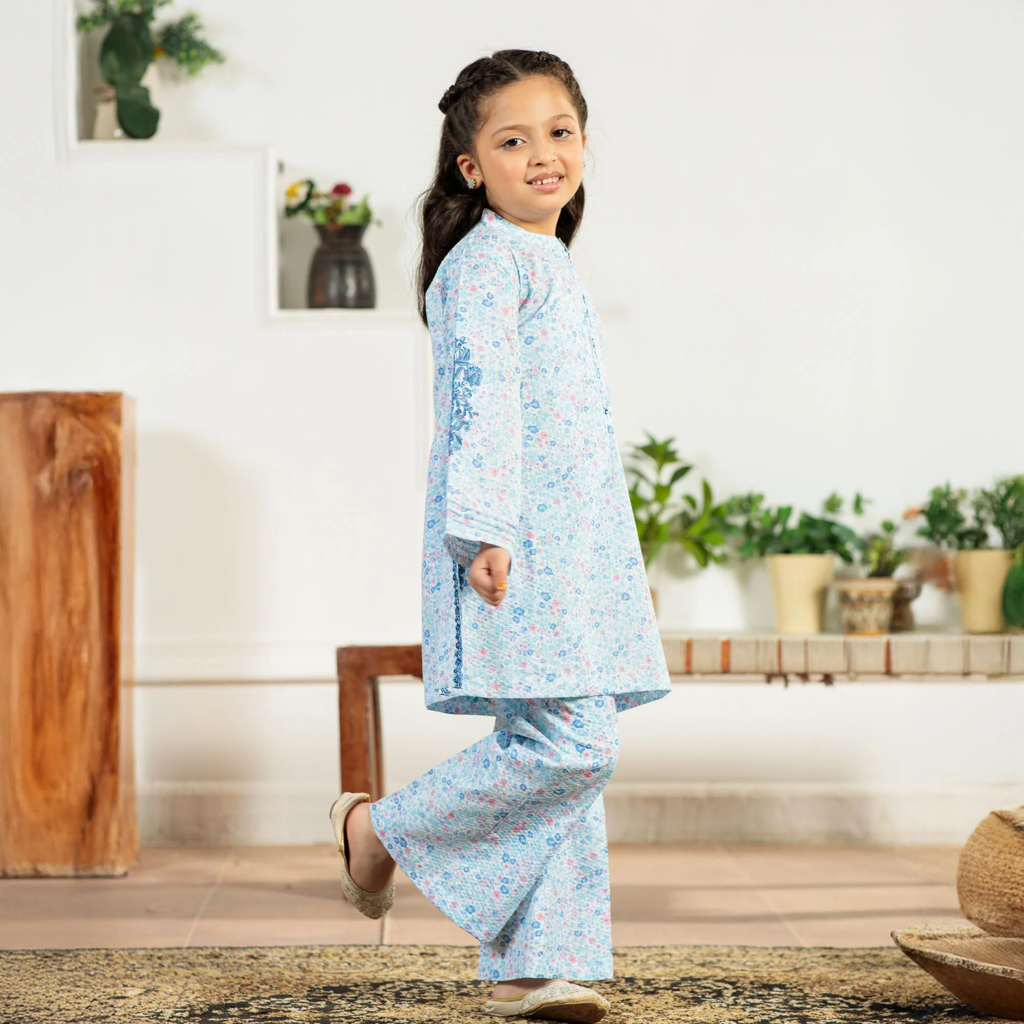 Cool Blue Embroidered Suit - Image 3
