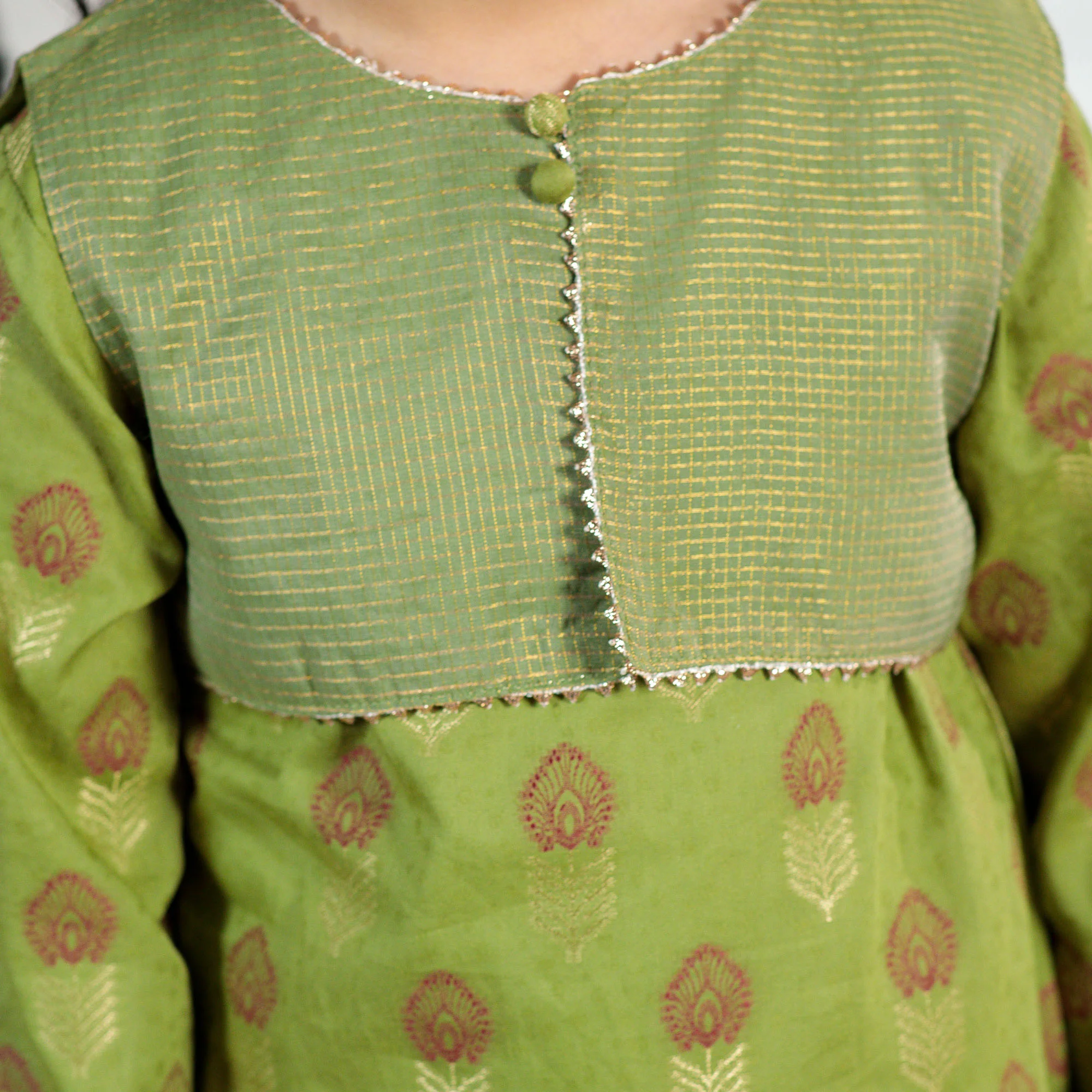 Olive Aura Ethnic Suit - Image 4