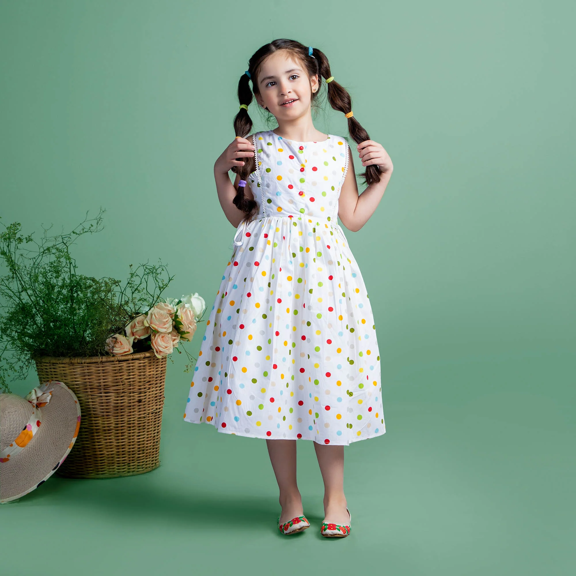 Dot Printed Flared Frock