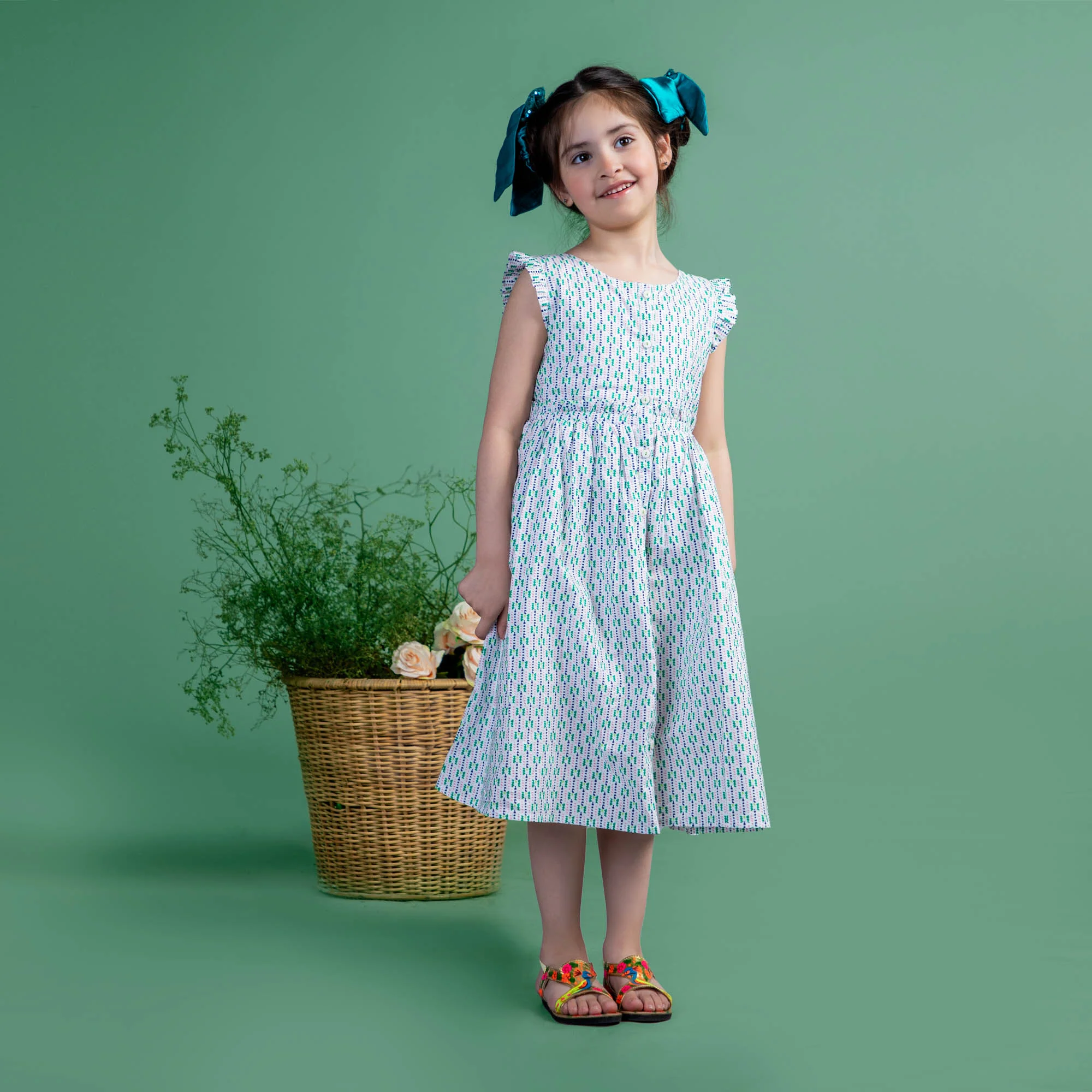 Button-Front Printed Frock