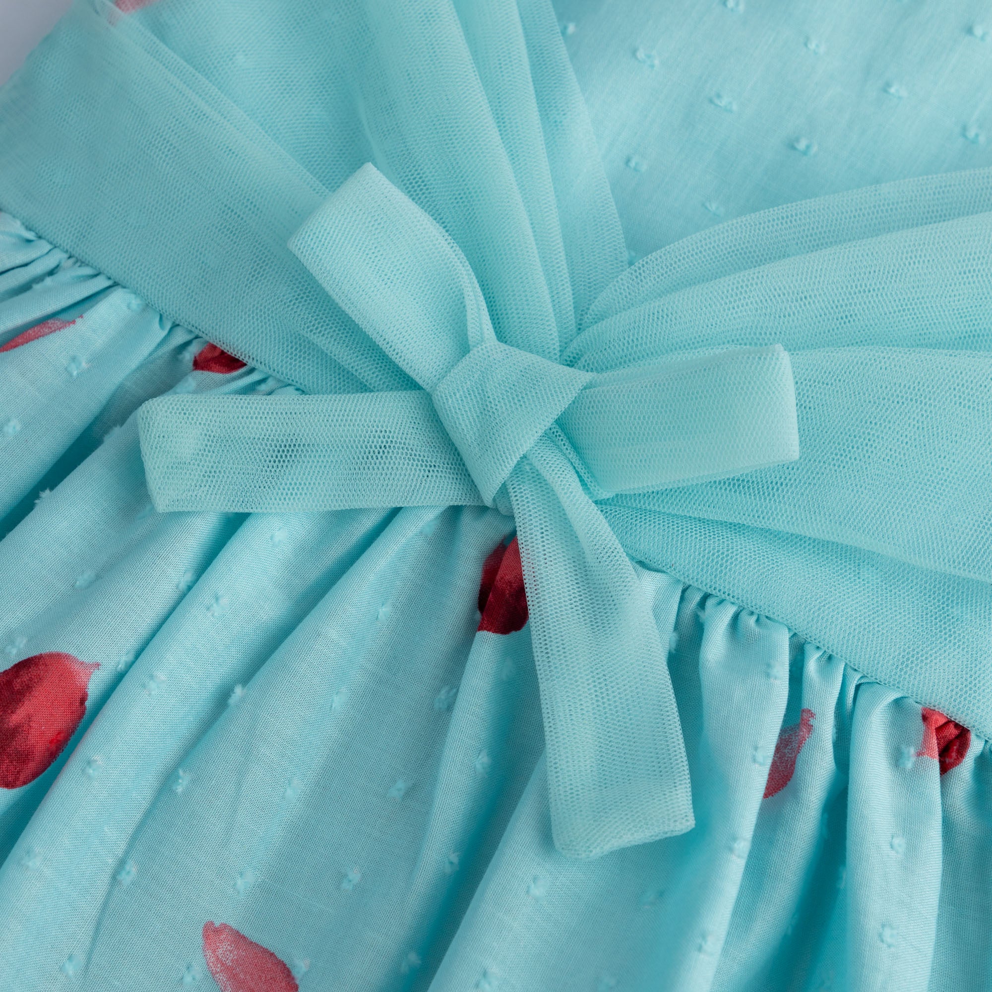 Floral Blue Embellished Frock - Image 2
