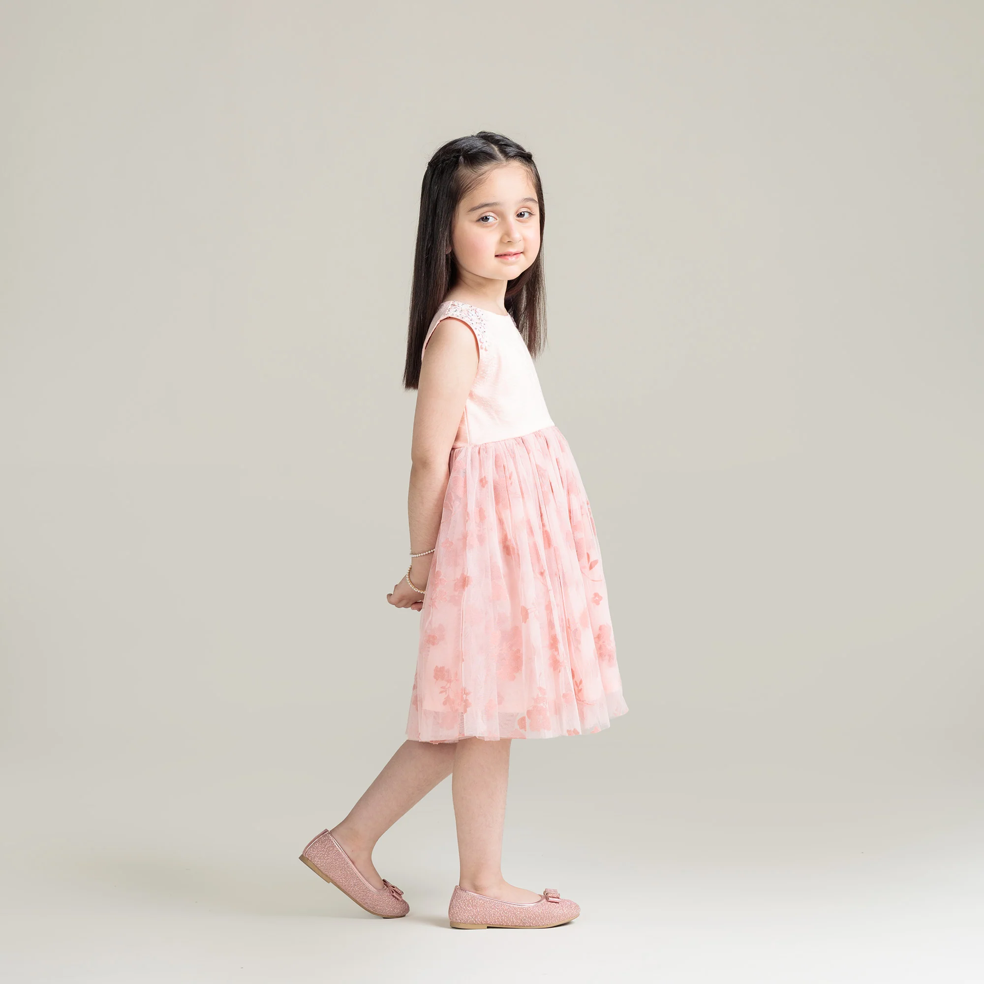 Floral Grace Embellished Frock - Image 3