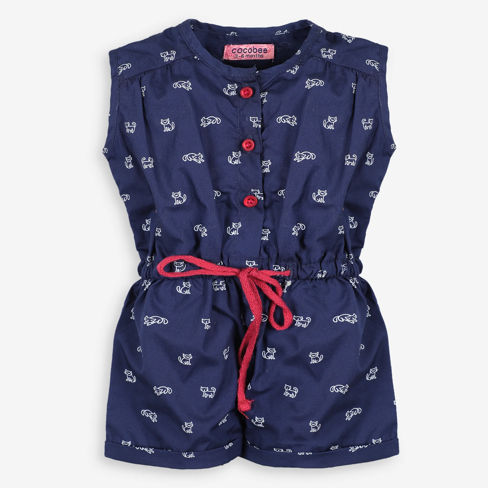 Lovely Kitty Blue Romper
