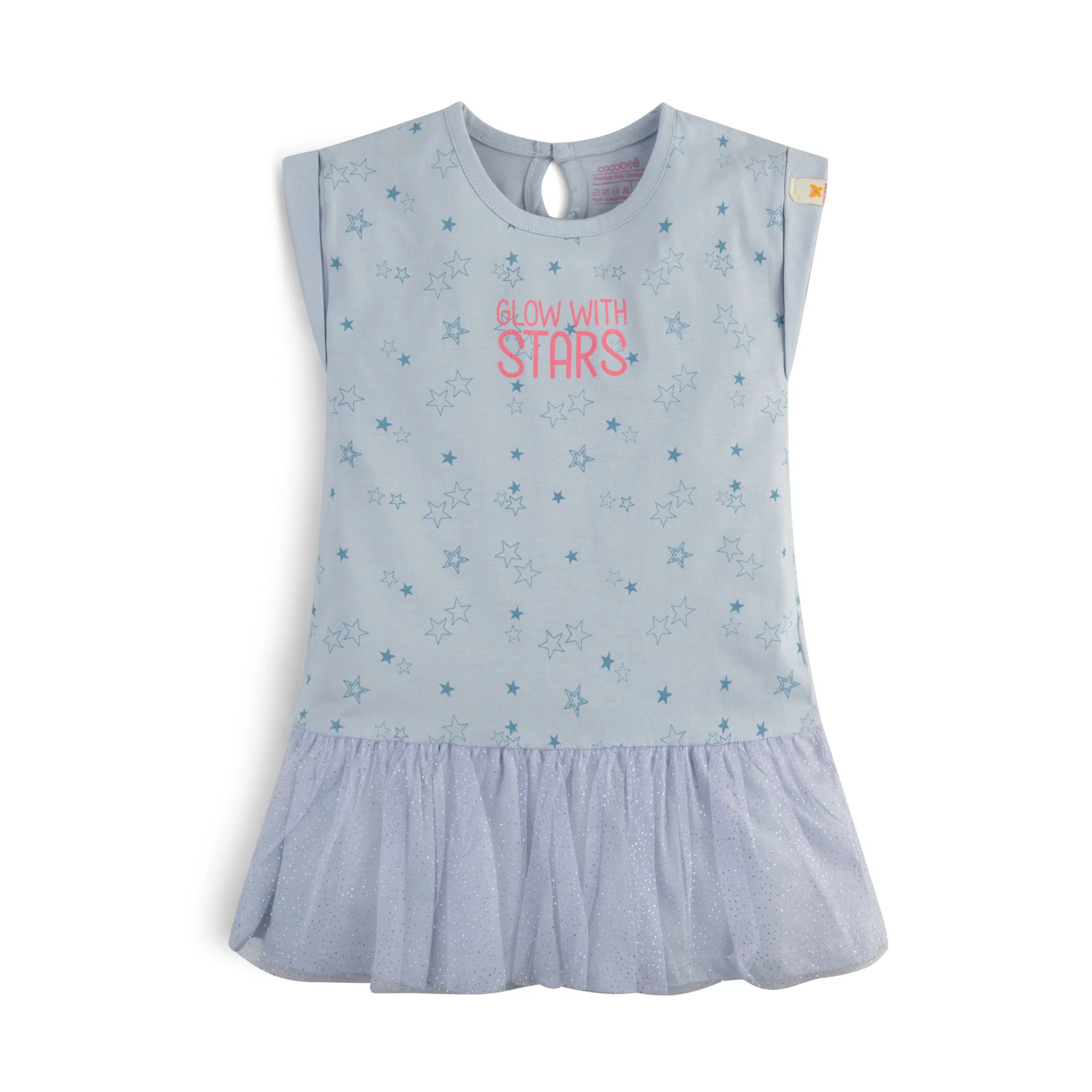 Powder Blue Starfall Peplum Top
