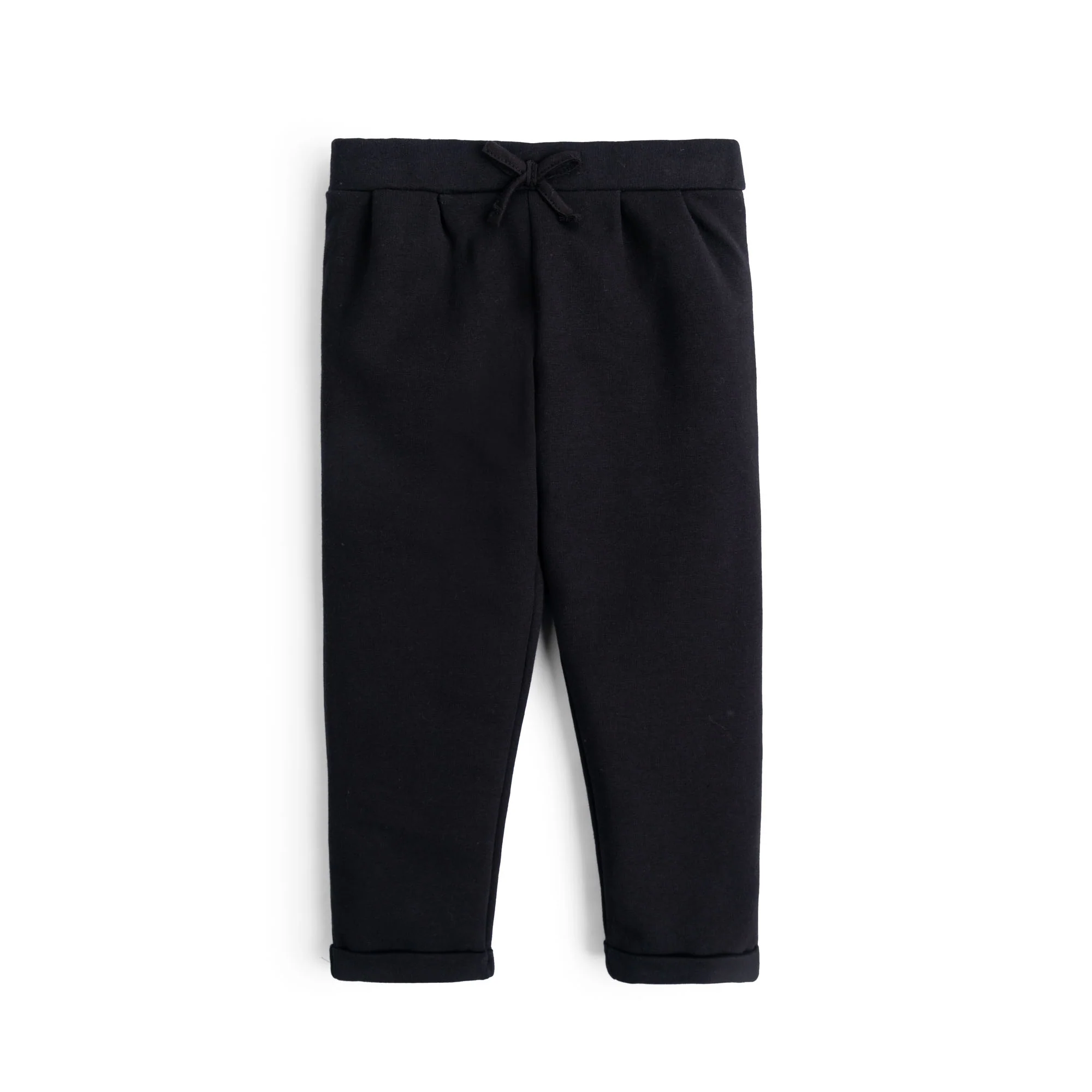 Solid Black Lycra Fleece Trouser