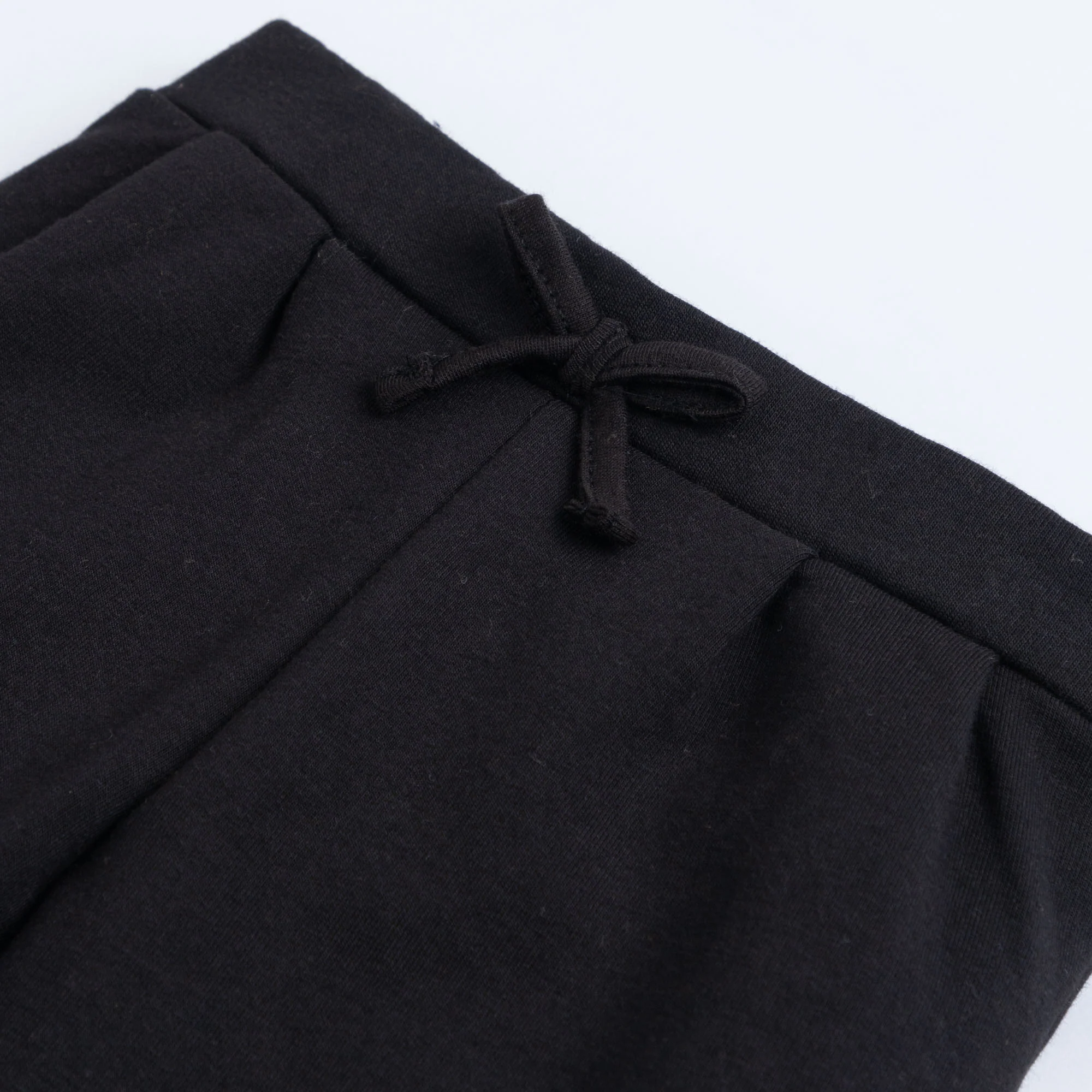 Solid Black Lycra Fleece Trouser - Image 2